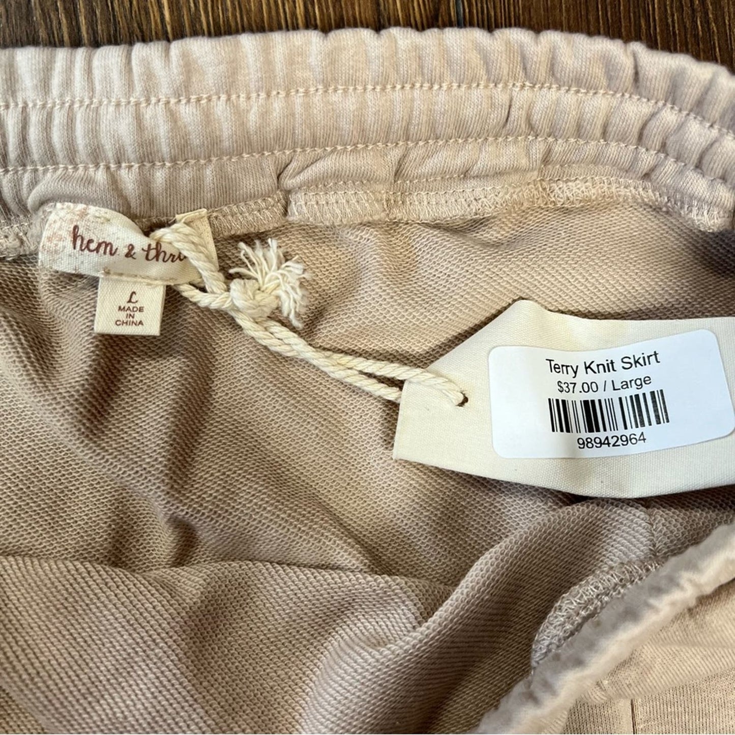 🆕 HEM & Thread Bay + Boat French Terry Skirt SZ LG
