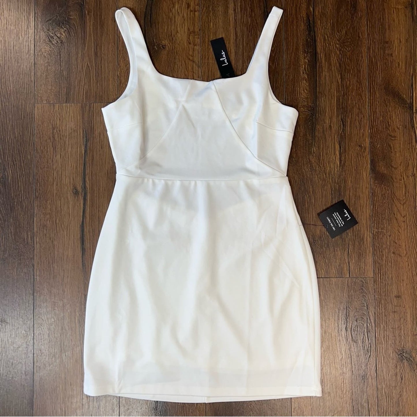 🆕 Lulu’s You're a Flirt White Sleeveless Cutout Mini Dress SZ XL