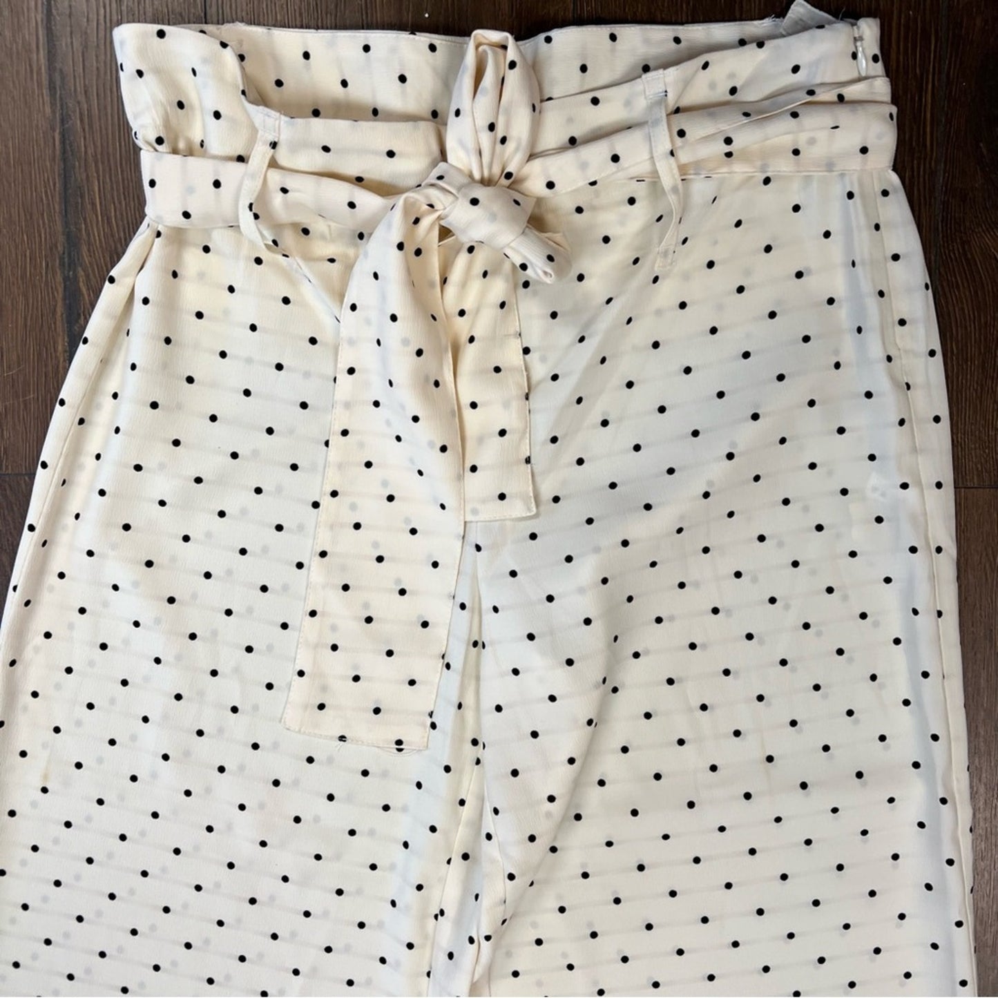 Cynthia Rowley polkadot wide leg crop pant SZ 10