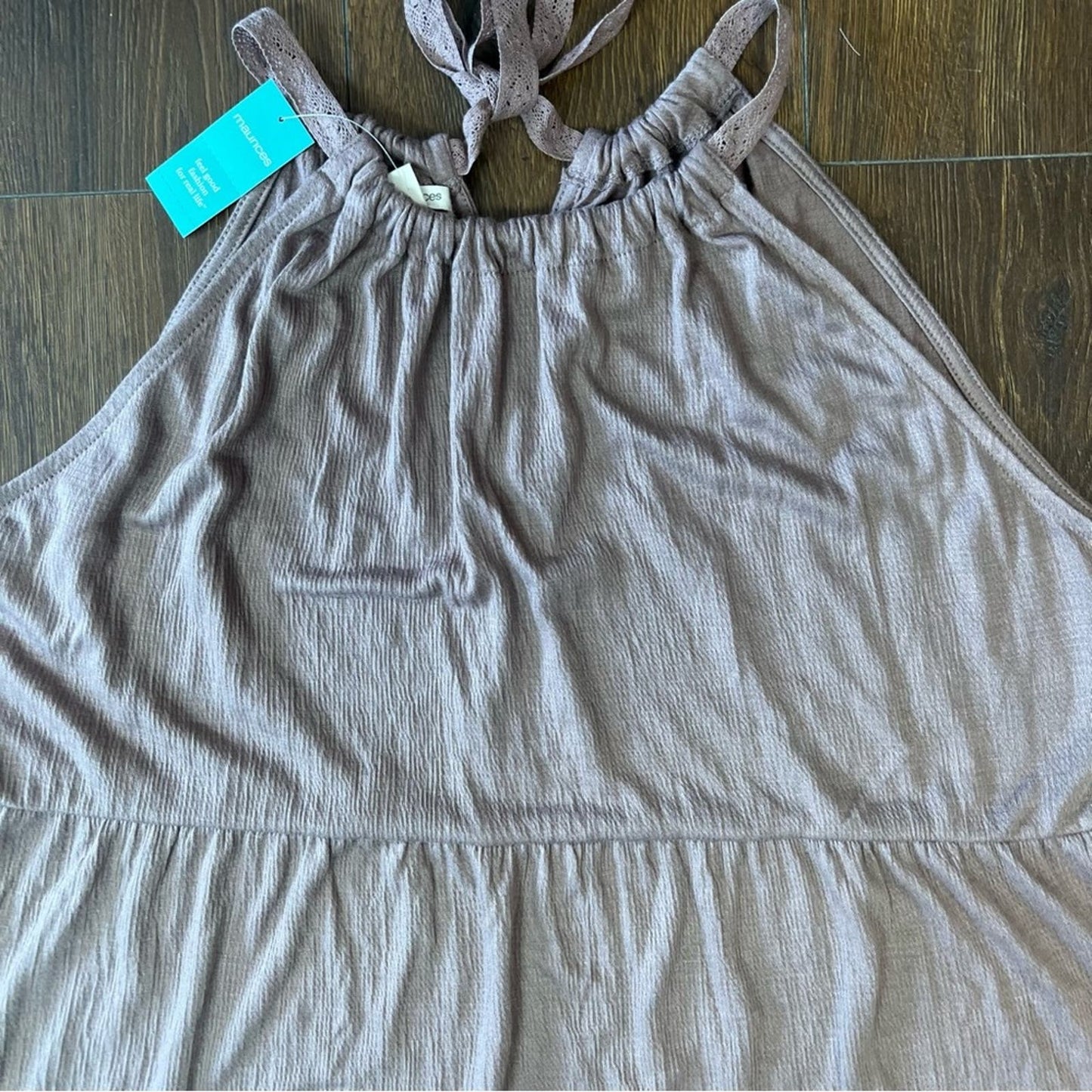 🆕 Maurice’s Solid Halter Peplum Tank SZ XL