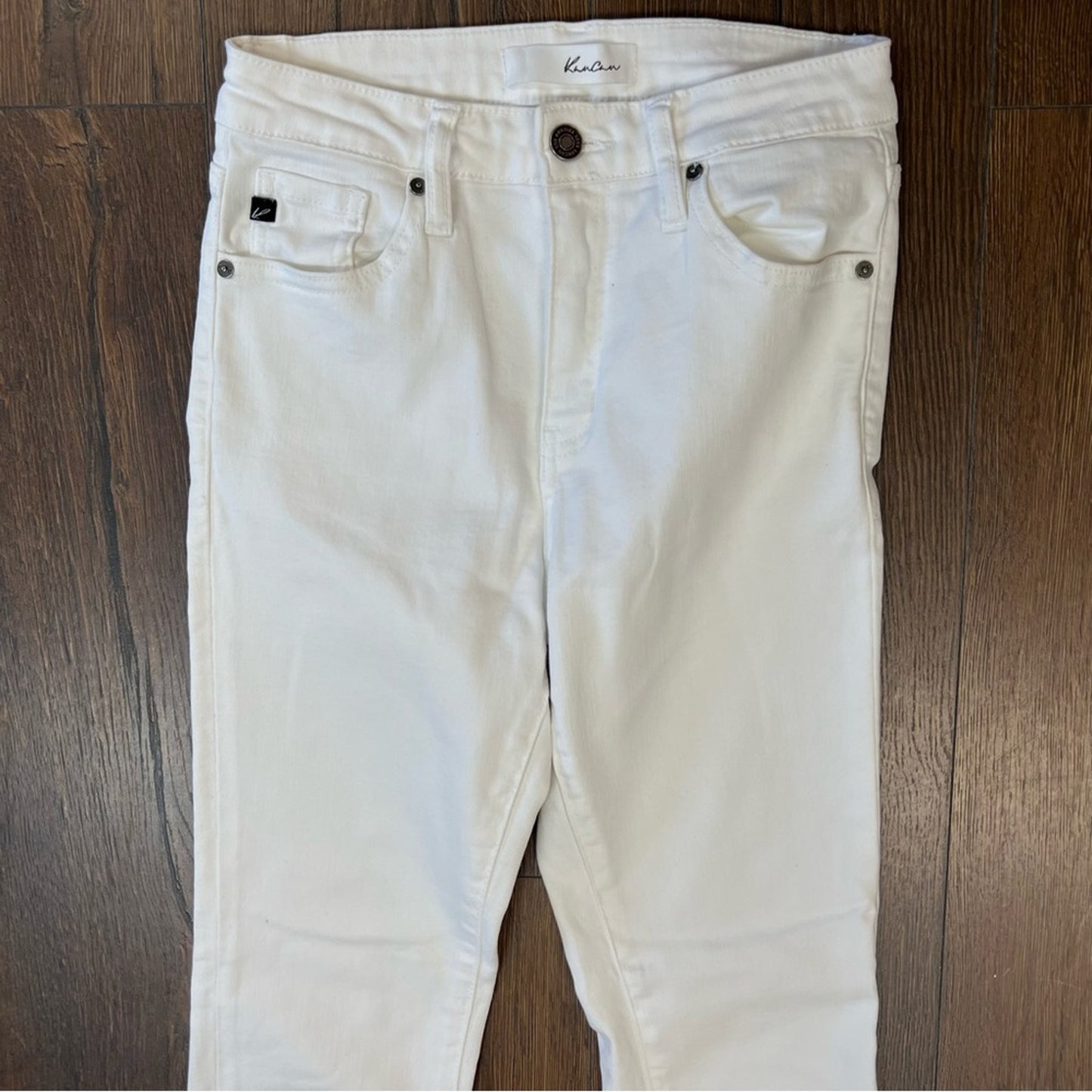 KanCan Mid Rise Hem Detail White Ankle Skinny Jeans SZ 5/26