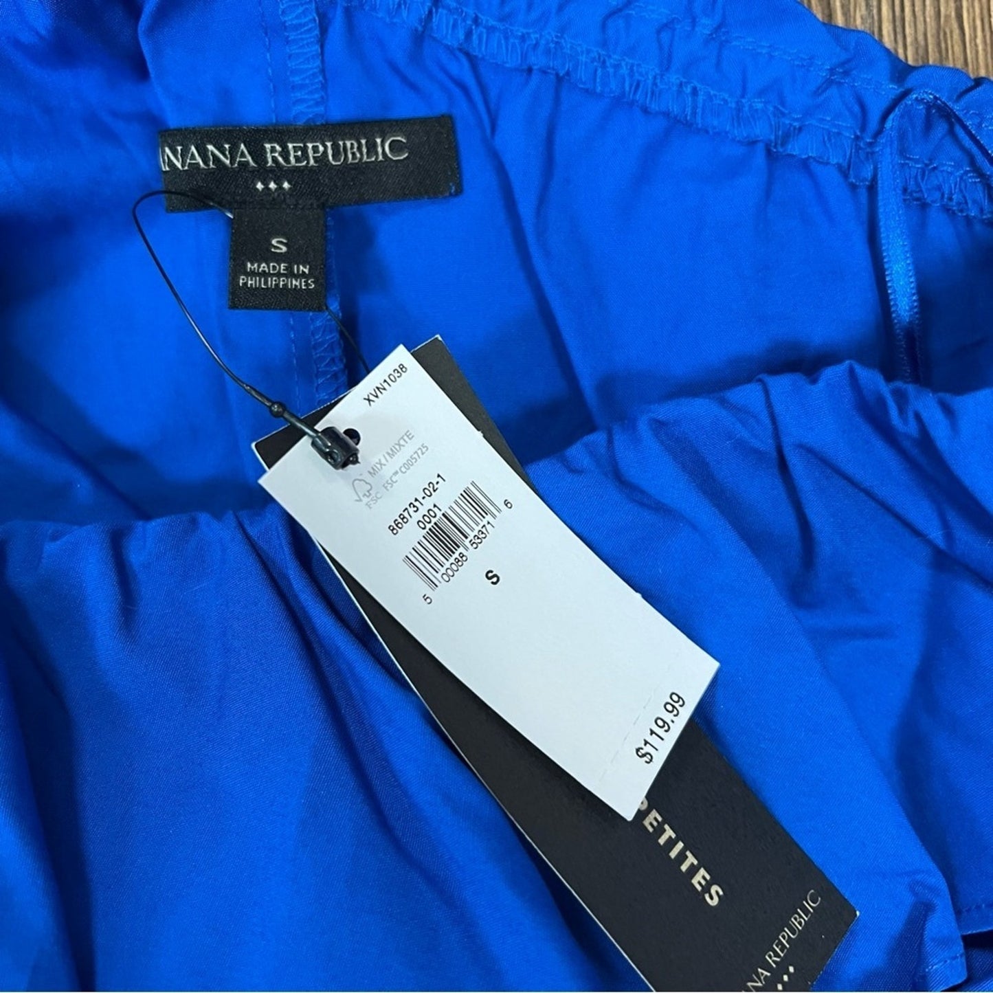 🆕 Banana Republic blue one shoulder ruffle dress SZ SM