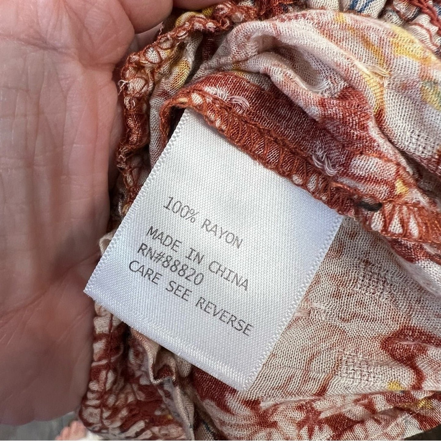 Cynthia Rowley rust floral crop top SZ MED