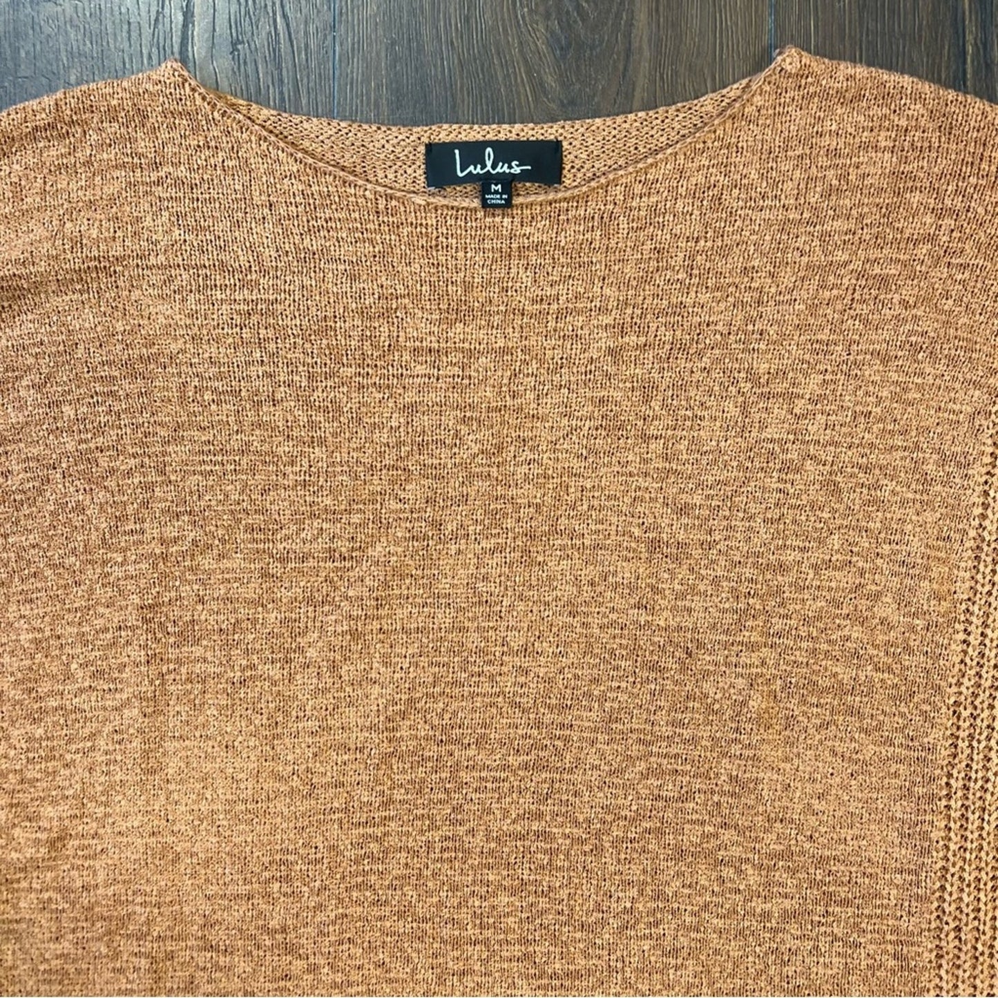 Lulu’s Positive Affirmations Rust Orange Loose Knit Sweater SZ MED