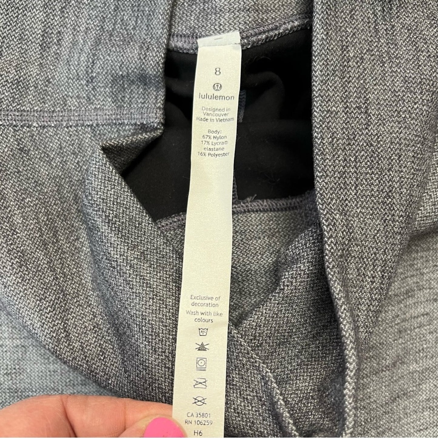 Lululemon Align Crop *21" Mini Heathered Herringbone Heathered SZ 8