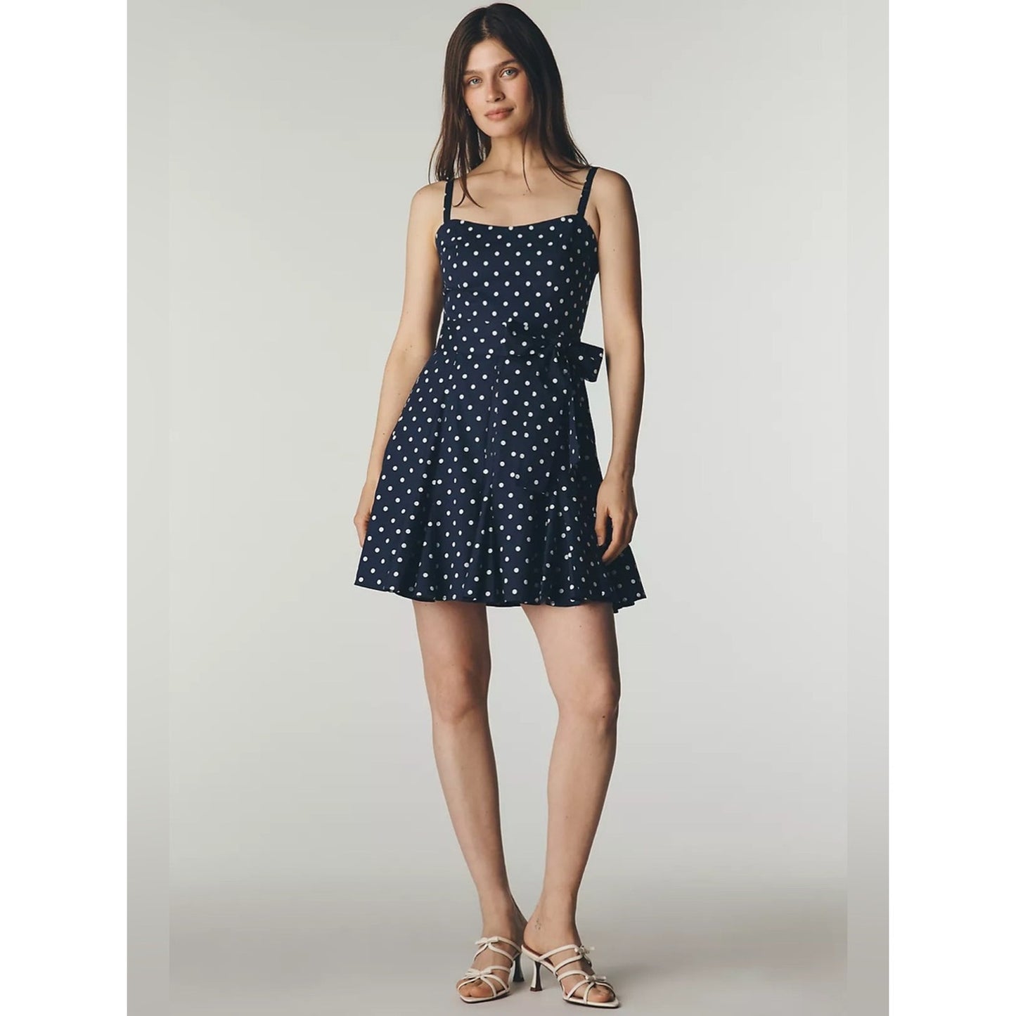 🆕 Steve Madden Navy Polka Dot Mini Dress NWT SZ MED