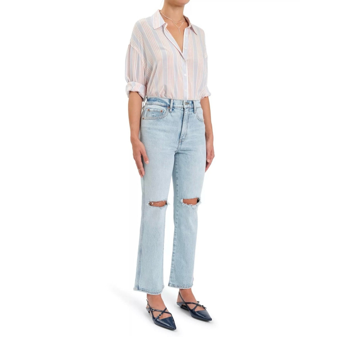 🆕 DAZE Soho High Rise Ankle Flare Jeans -Splash Zone SZ 29