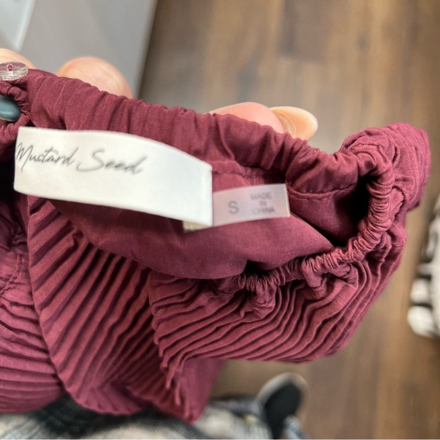 Mustard Seed Burgundy Peasant Dress SZ SM