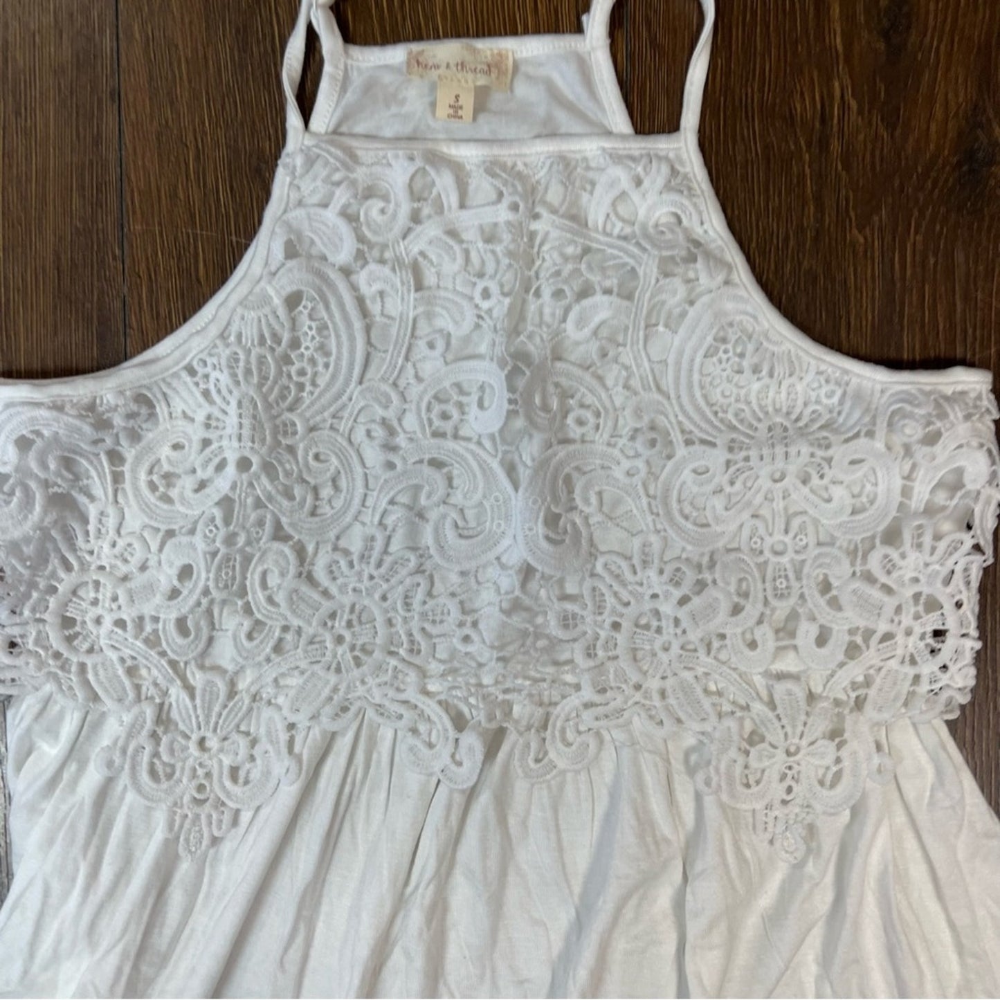 Hem & Thread white lace basil tank SZ SM