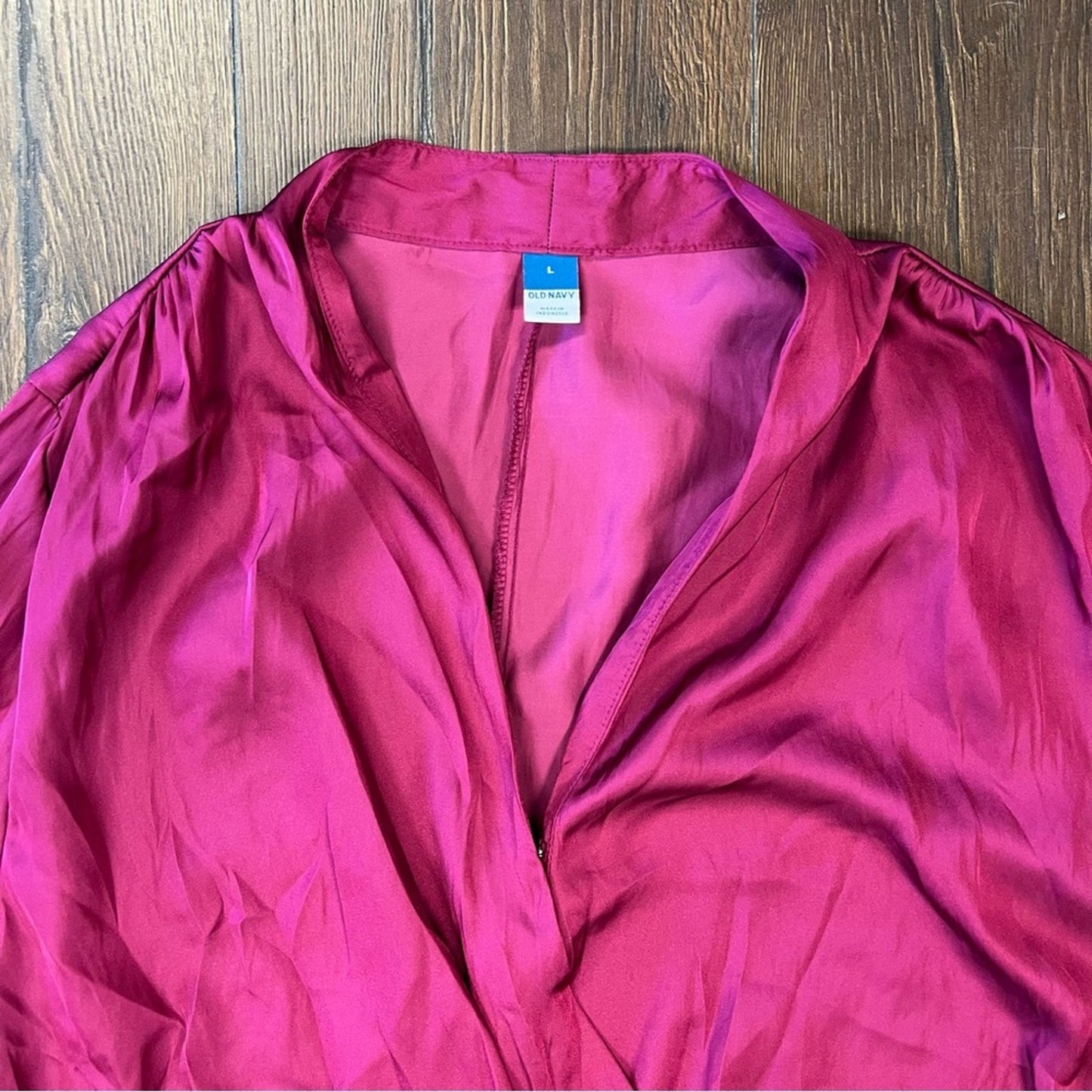 NEW Old Navy Cross-Front Satin Blouse SZ LG3