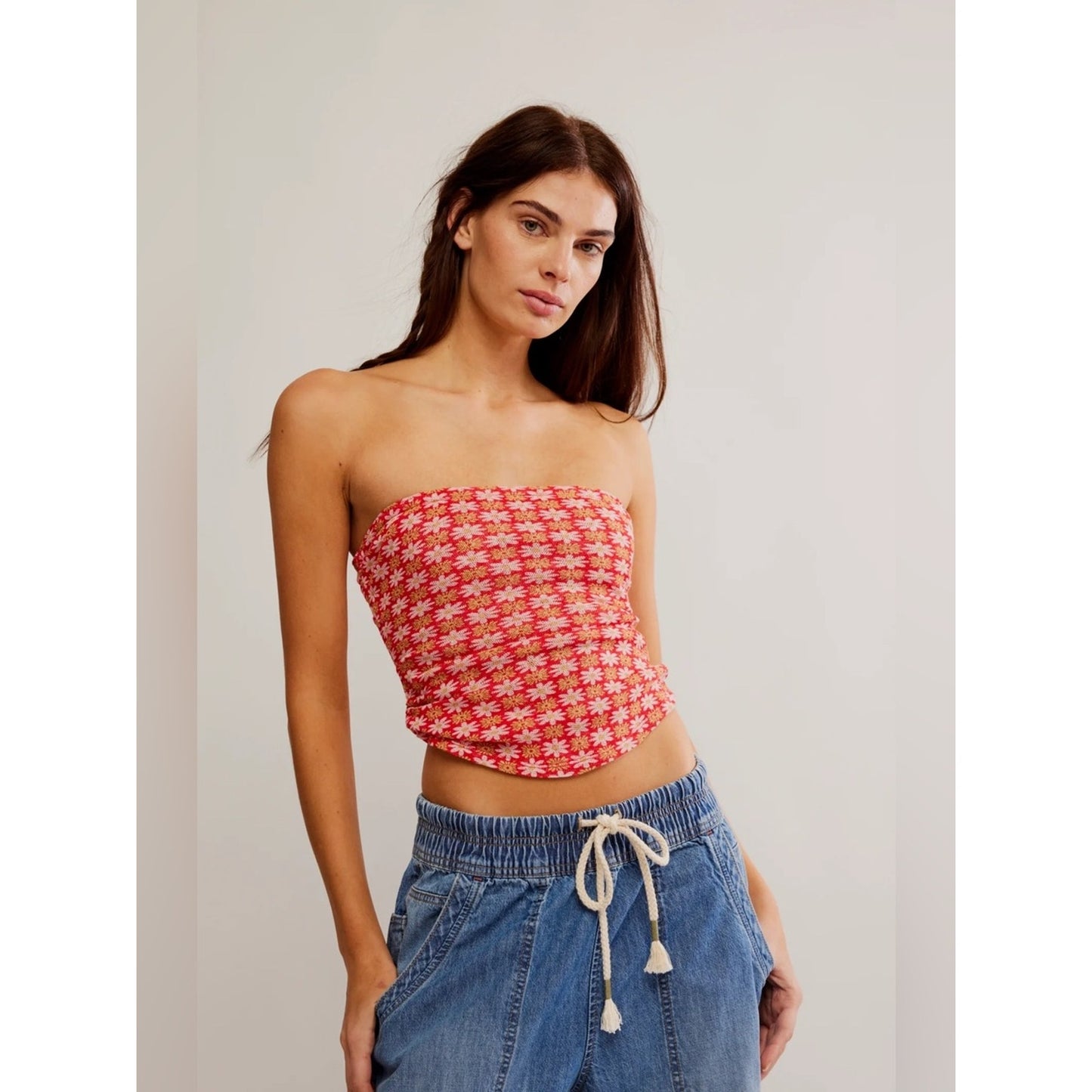🆕 Free People Smocked Tube Top NWT SZ XS