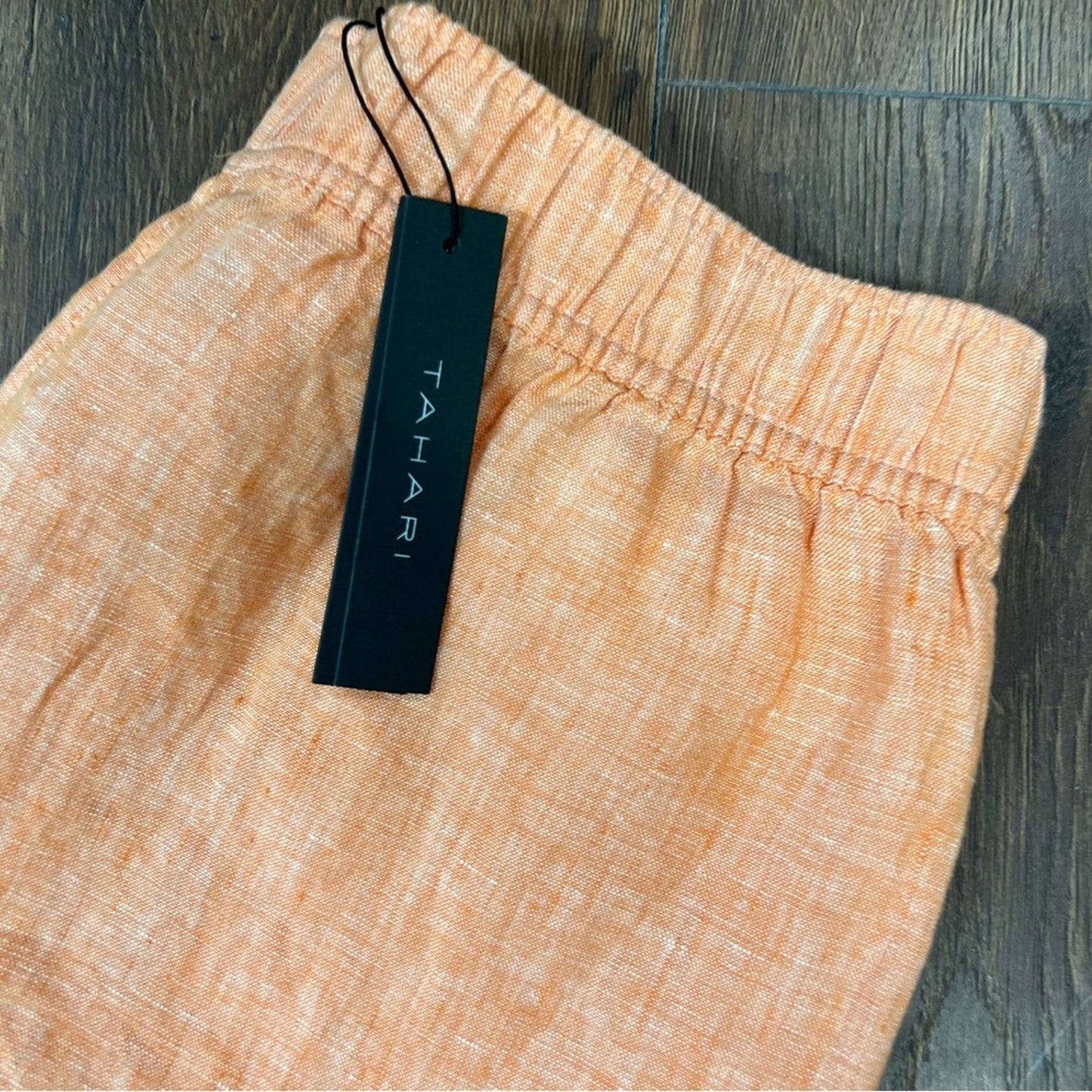 🆕 Tahari Women's Wide Leg Linen Pants in Orange NEW SZ LG