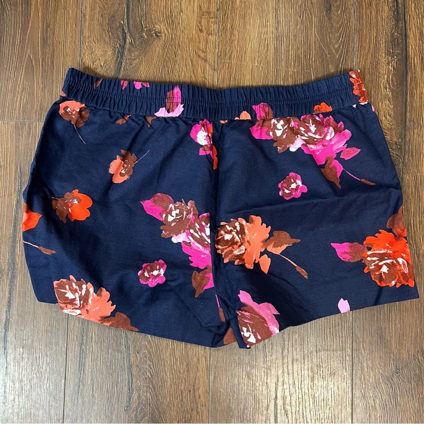 J.Crew factory navy floral linen blend shorts SZ 12