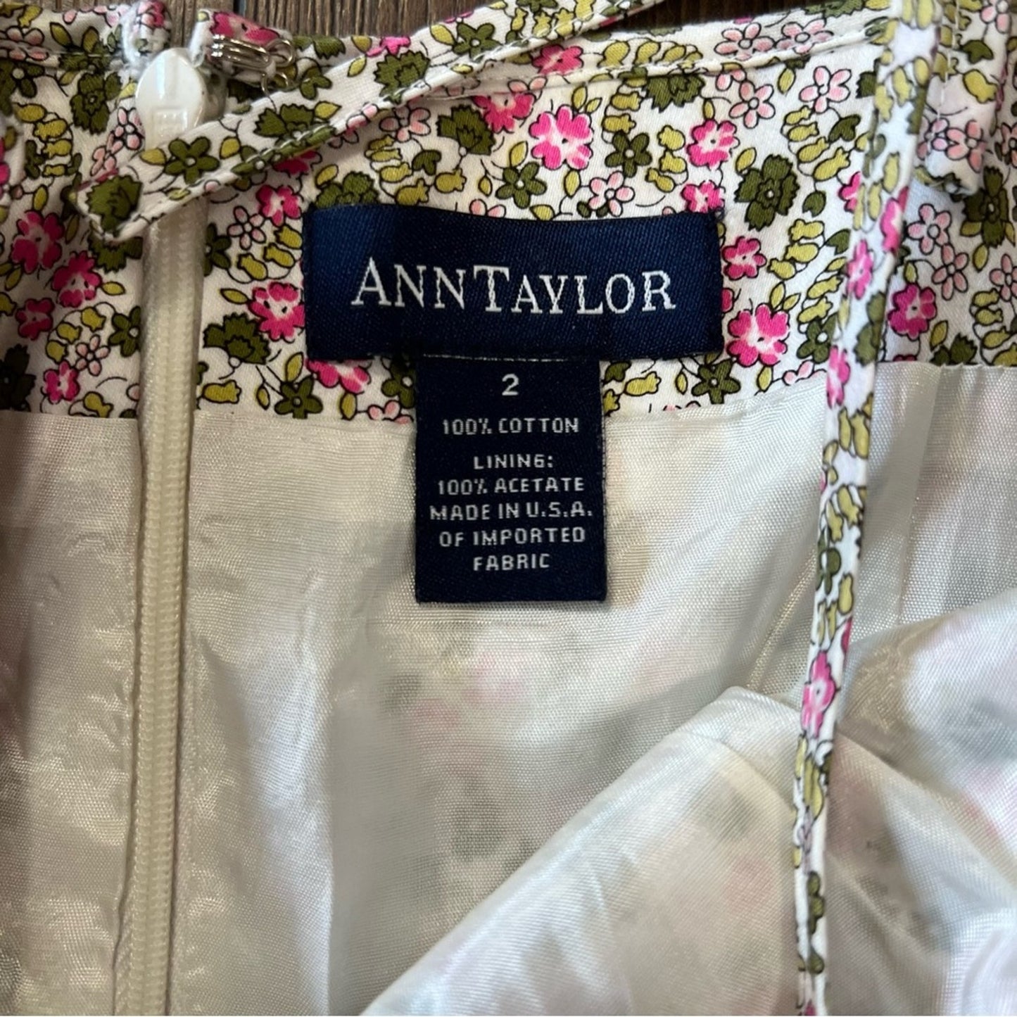 Ann Taylor Green and pink floral mini dress SZ SM