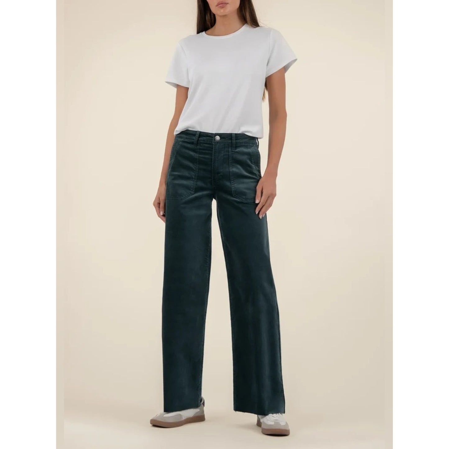 🆕 KUT from the Kloth Meg Velveteen High-Rise wide leg pants NWT SZ 2