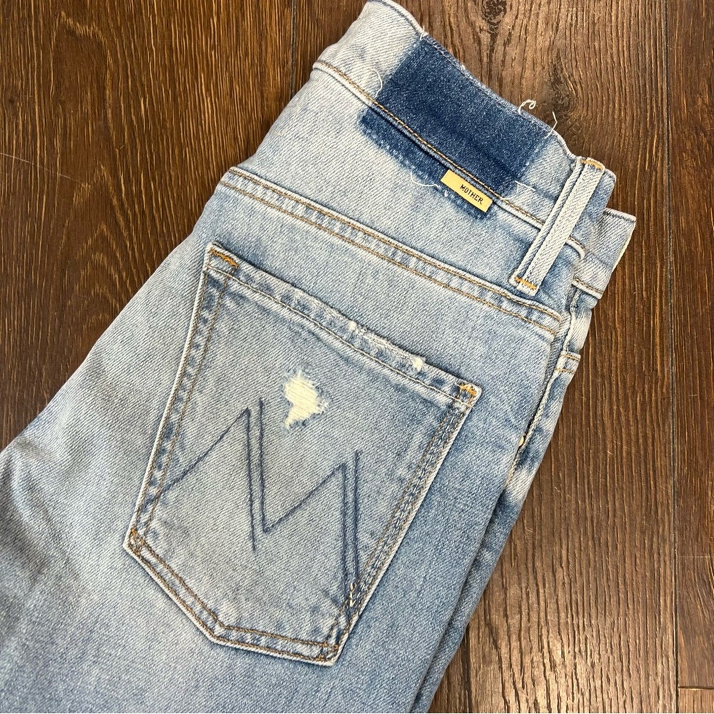 MOTHER Denim High Waisted Hiker Hover Undone Hem SZ 25/0