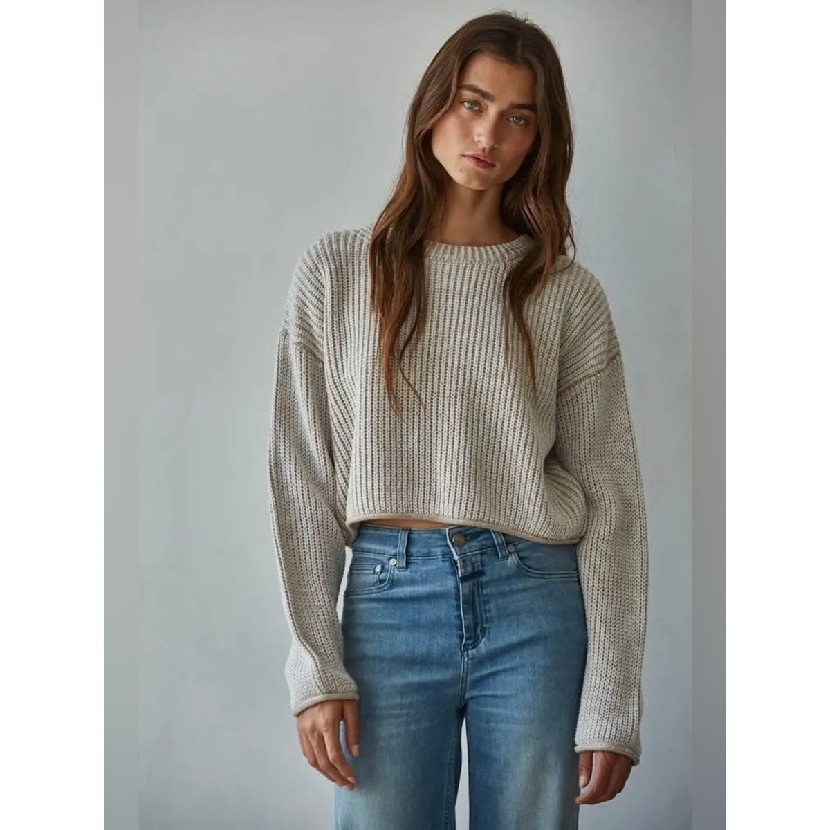 🆕 By Together Demi Ribbed Sweater-Tan SZ MED