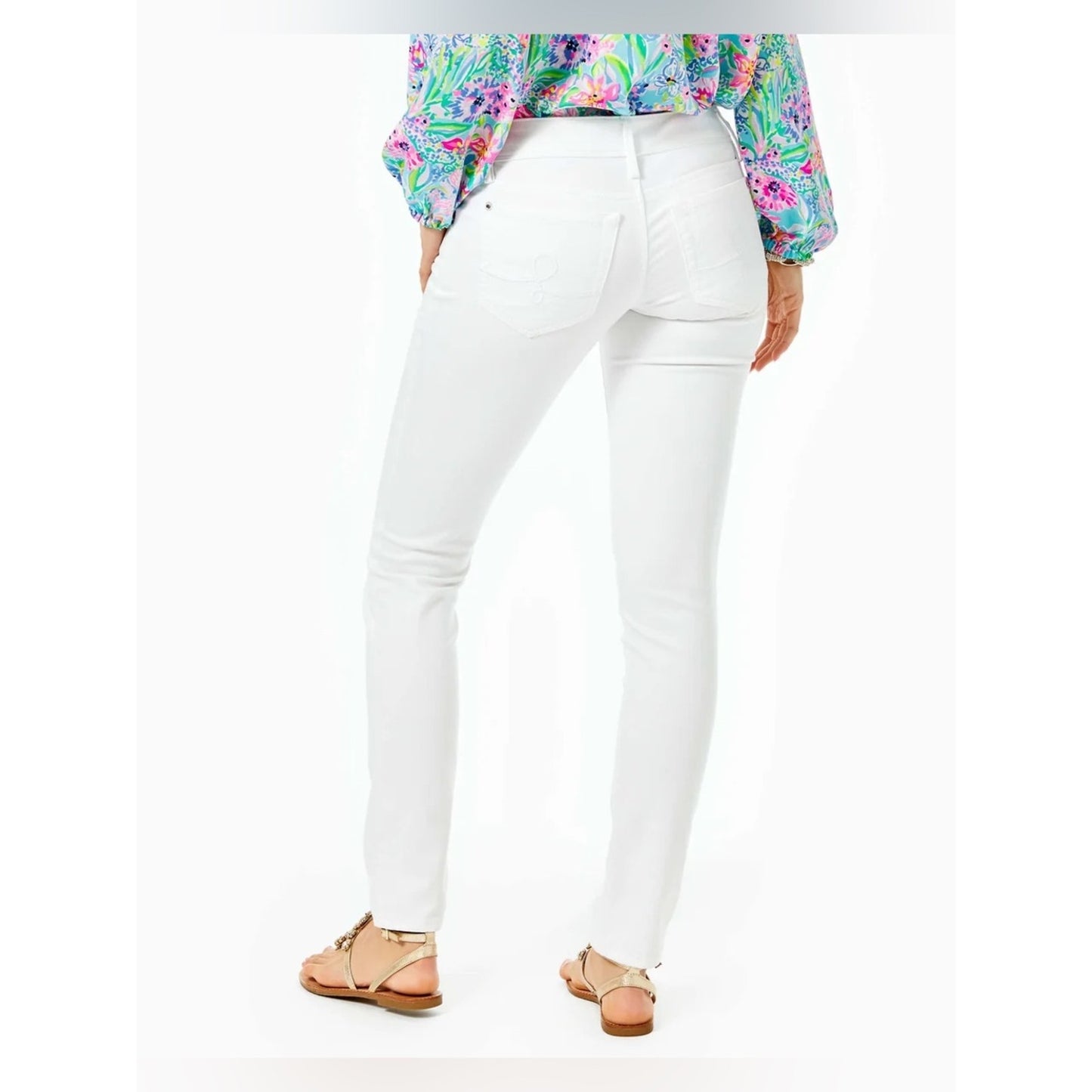 🆕 Lilly Pulitzer 31" Worth Skinny Jean - Resort White NWT SZ 10