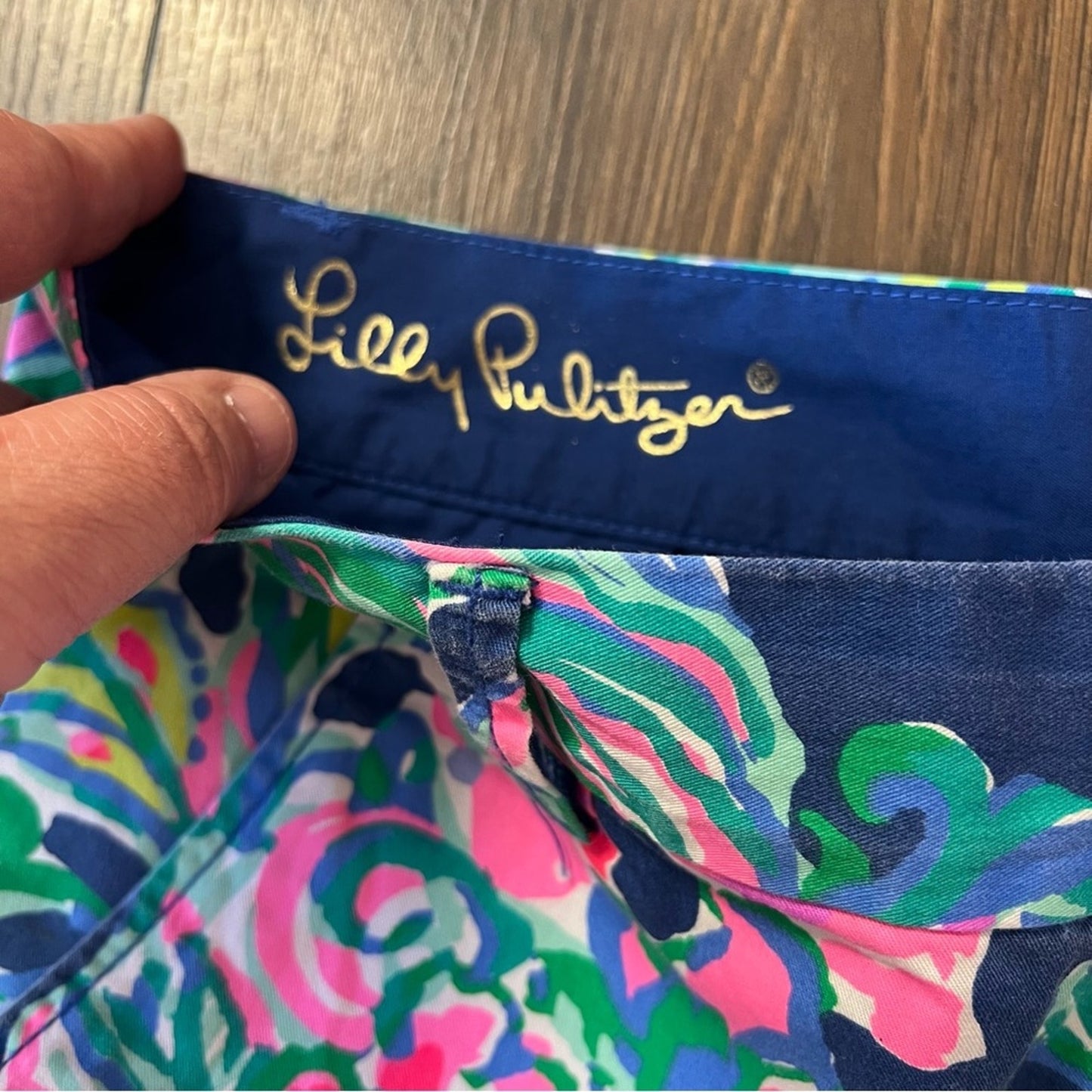 Lilly Pulitzer Blue Shorts Jayne Indigo Exotic Escapade Tropical SZ 8