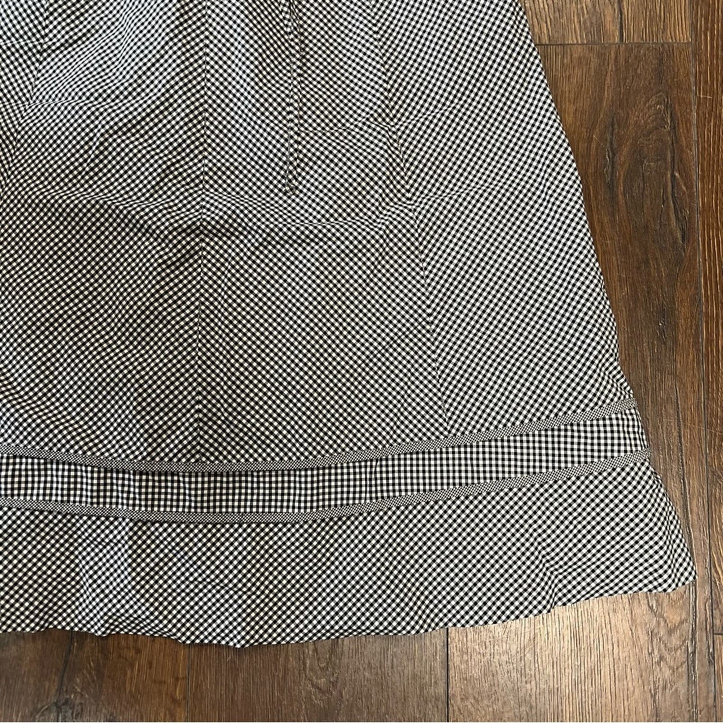 Talbots black and white gingham midi dress SZ 6