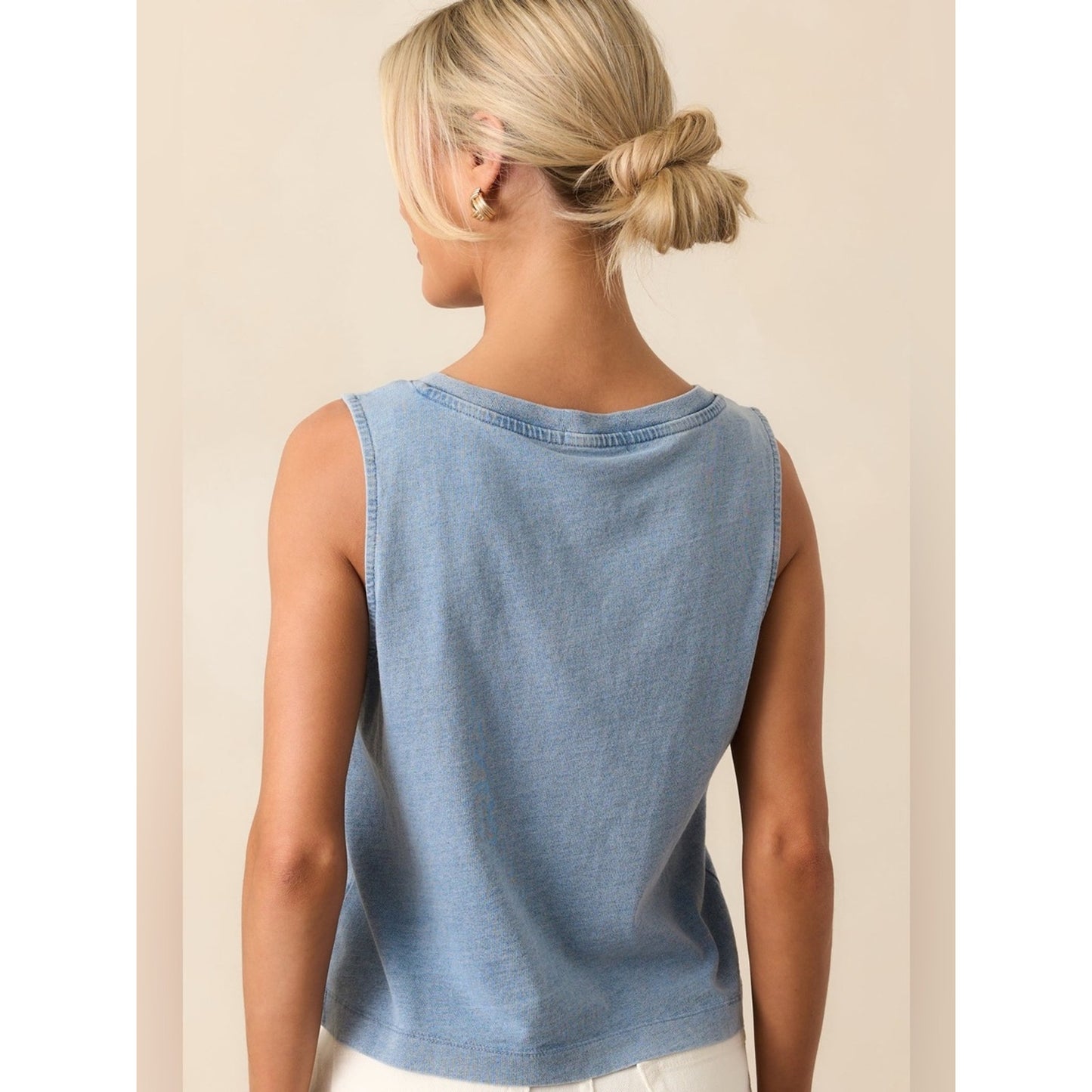 🆕 Z Supply Sloane V-Neck Denim TankSZ MED