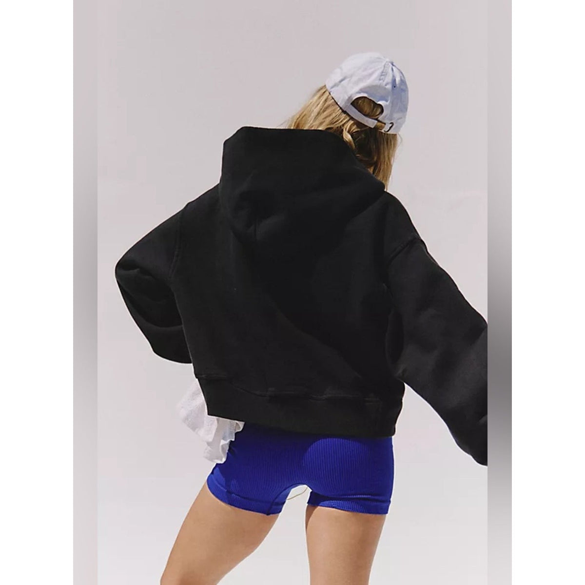 🆕 Free People Movement A Cut Above Cropped Zip-Up Hoodie SZ MED