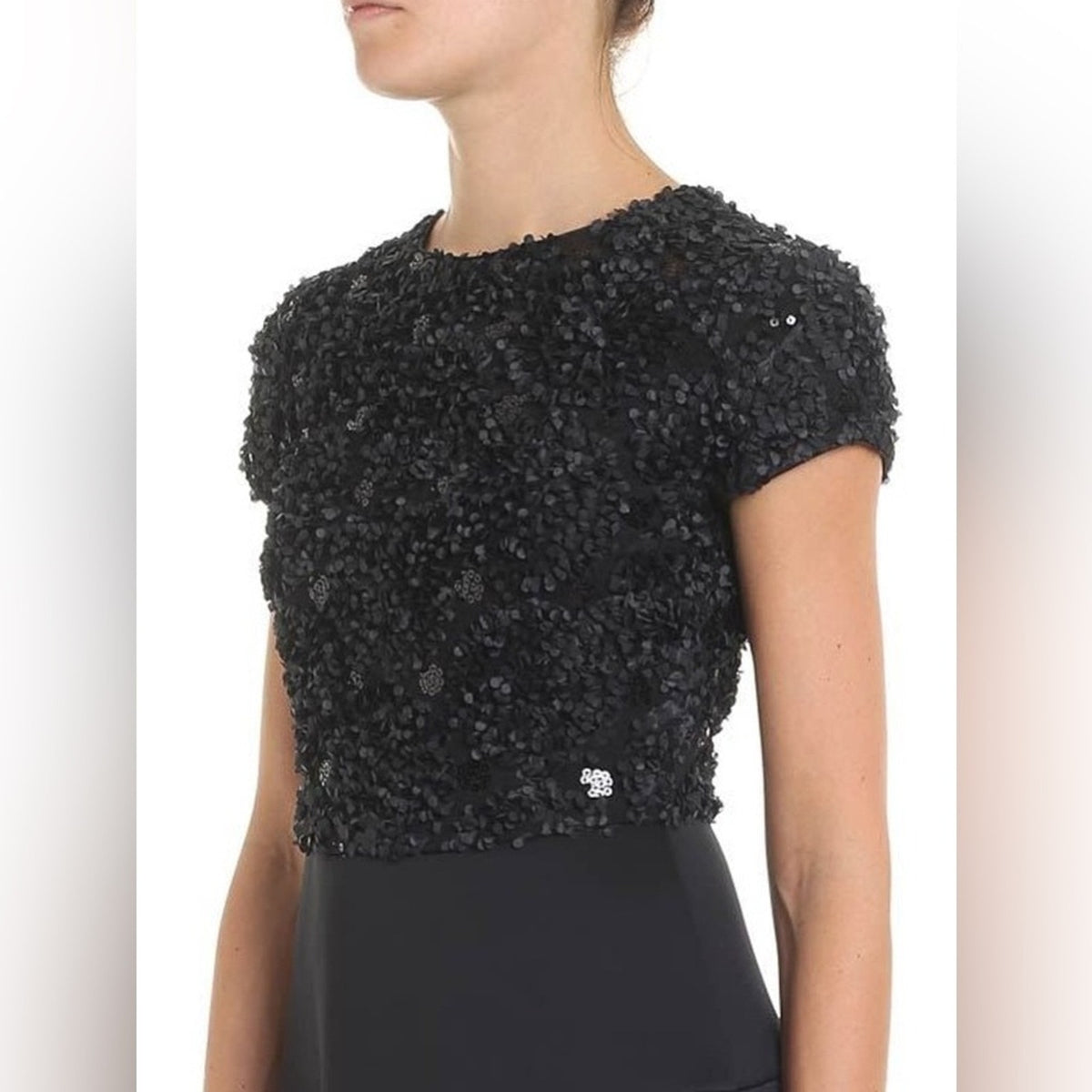 EMPORIO ARMANI Embellished bodice cocktail midi dress SZ 46‎
