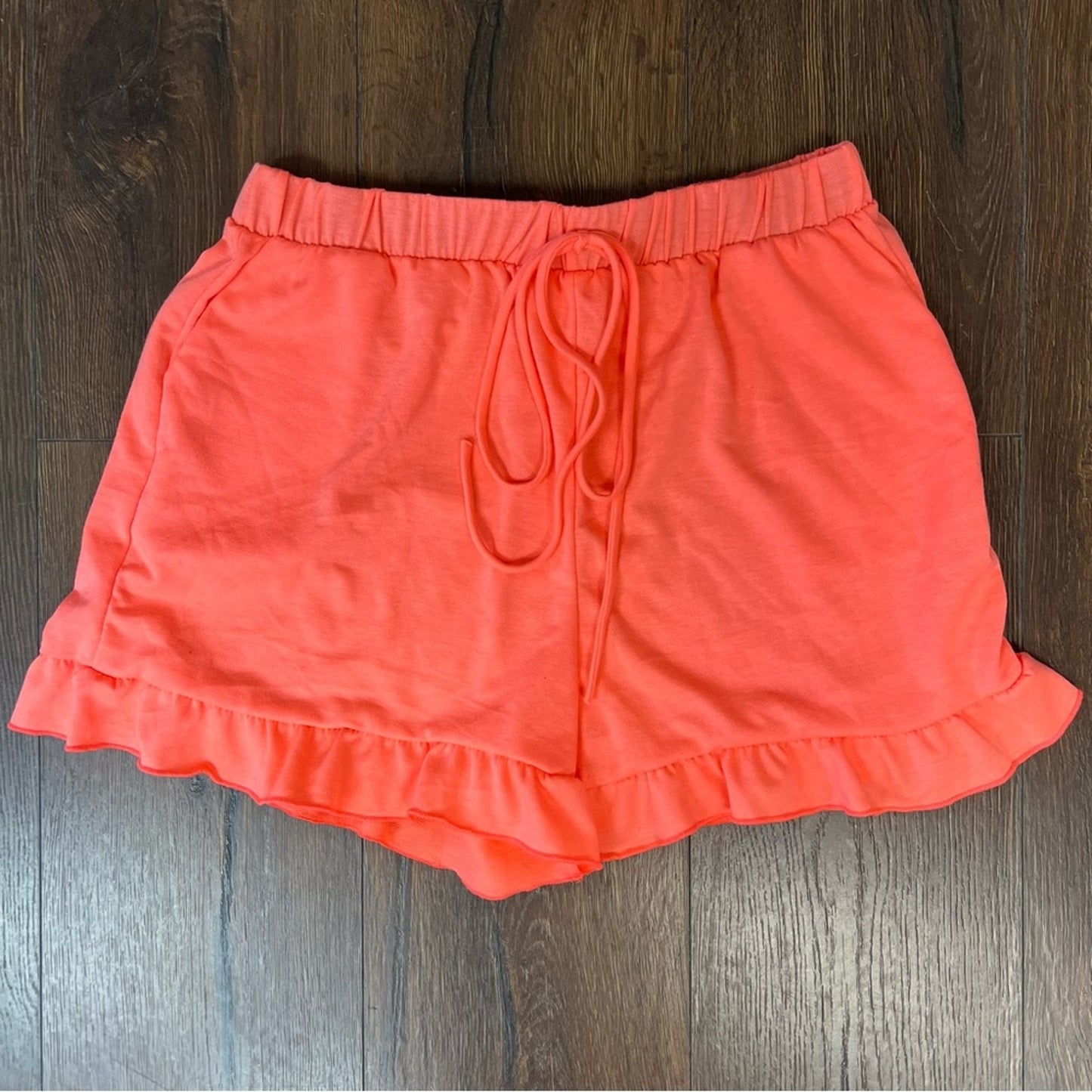 Hemish USA hot coral drawstring shirts SZ MED