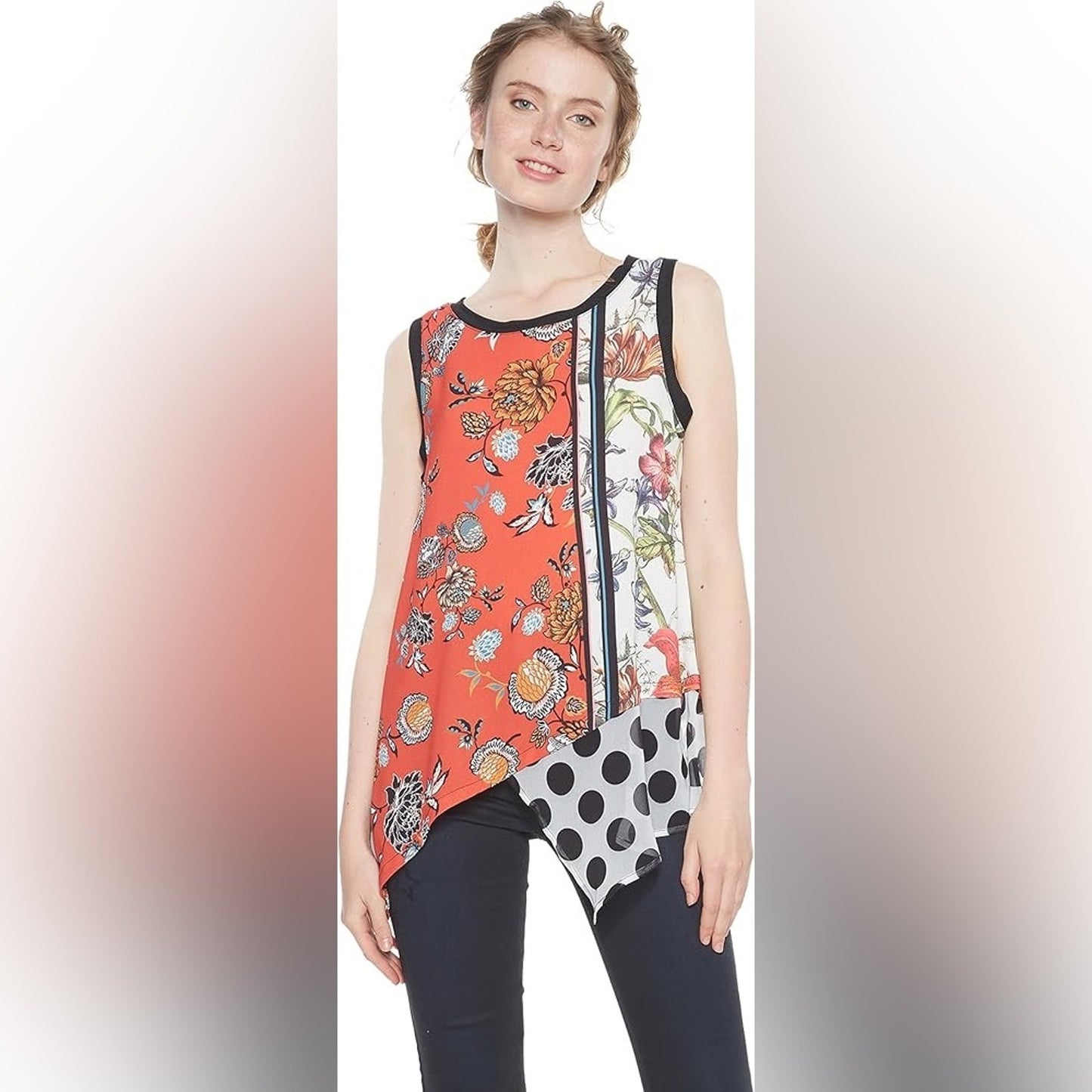 Desigual Black multicolored Arlen sleeveless blouse SZ SM