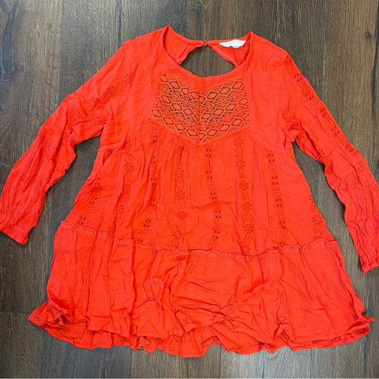 Adiva coral eyelet tunic SZ MED