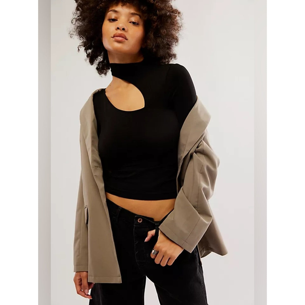 🆕 Free People Cut it Out Seamless Long-Sleeve Top SZ XS/S