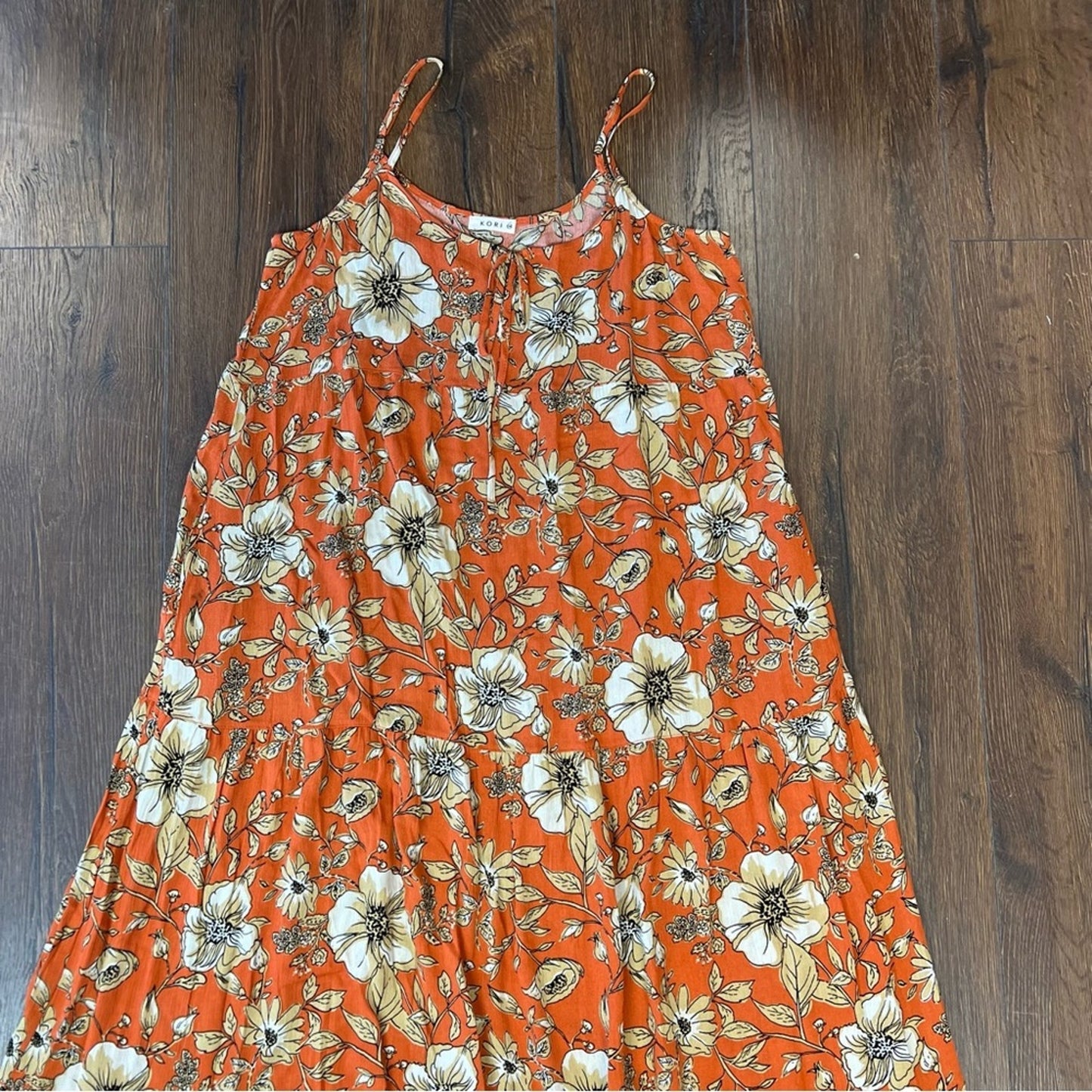 Kori America Tiered Maxi Dress SZ S/M