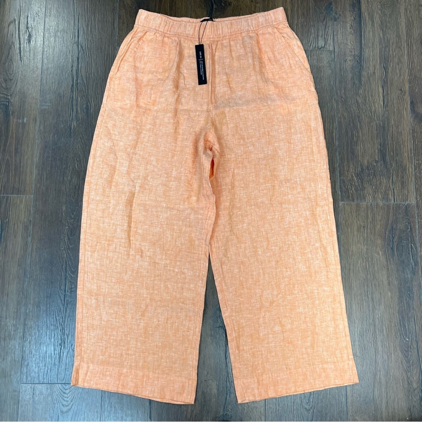 🆕 Tahari Women's Wide Leg Linen Pants in Orange NEW SZ LG