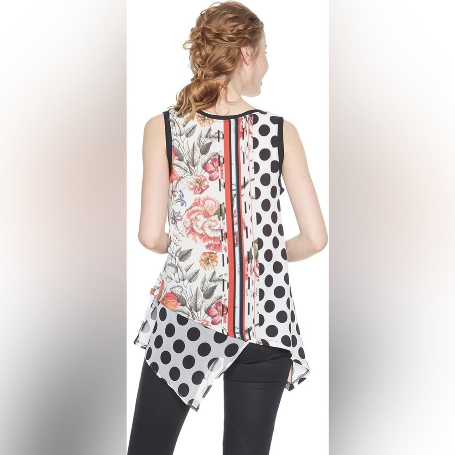 Desigual Black multicolored Arlen sleeveless blouse SZ SM
