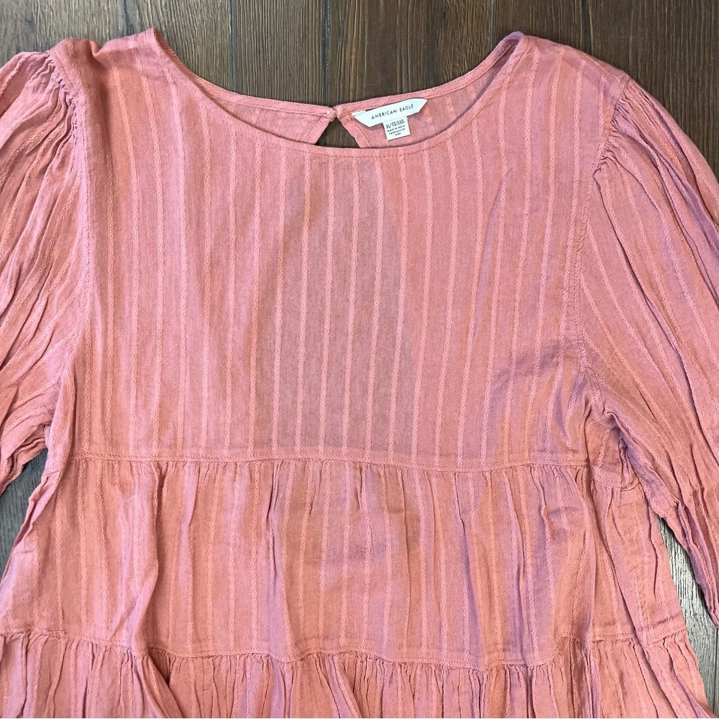 American Eagle long sleeved baby doll tiered top SZ XL