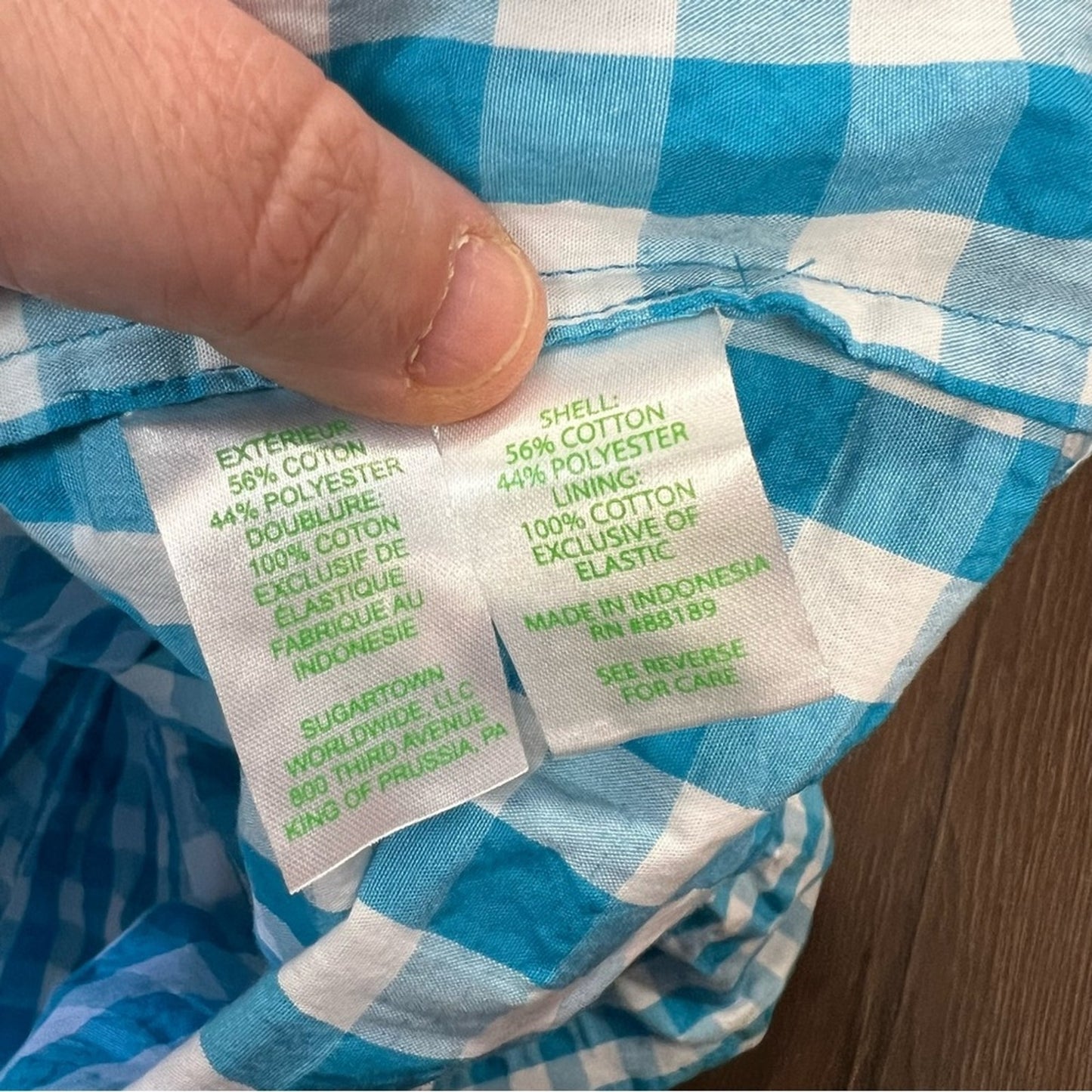 🆕 Lilly Pulitzer Sarafina Gingham turquoise oasis Babydoll Top SZ 8