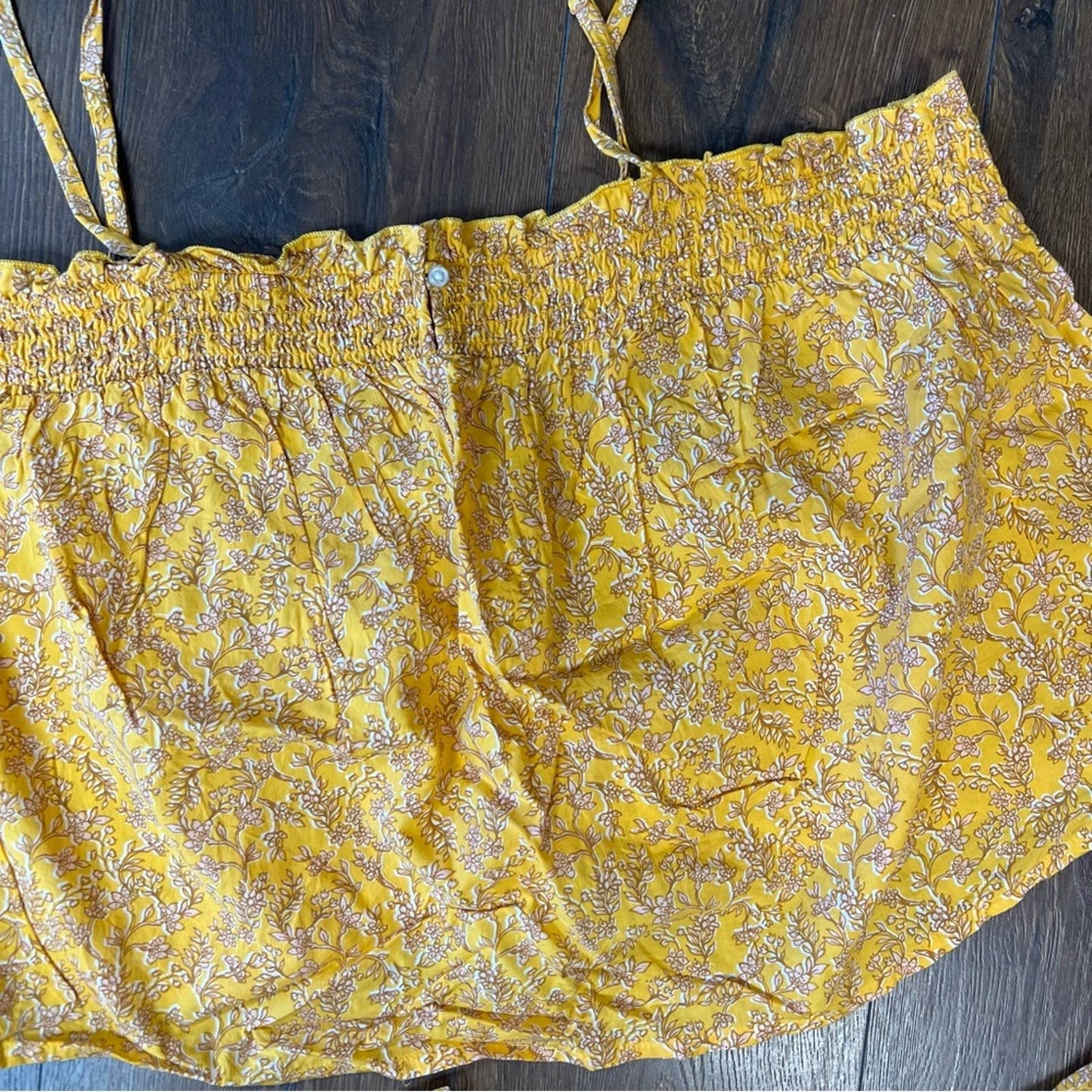 Old Navy yellow floral 2PC set SZ XL TOP/LG TALL BOTTOM