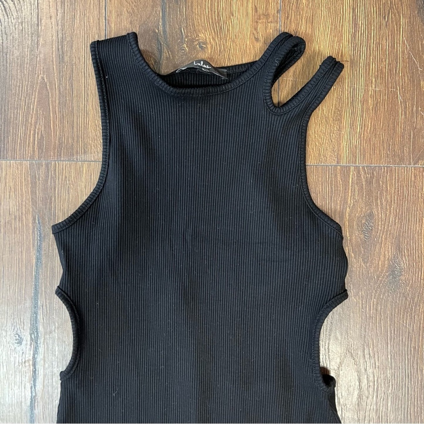 Lulu’s black ribbed cutout dress SZ LG