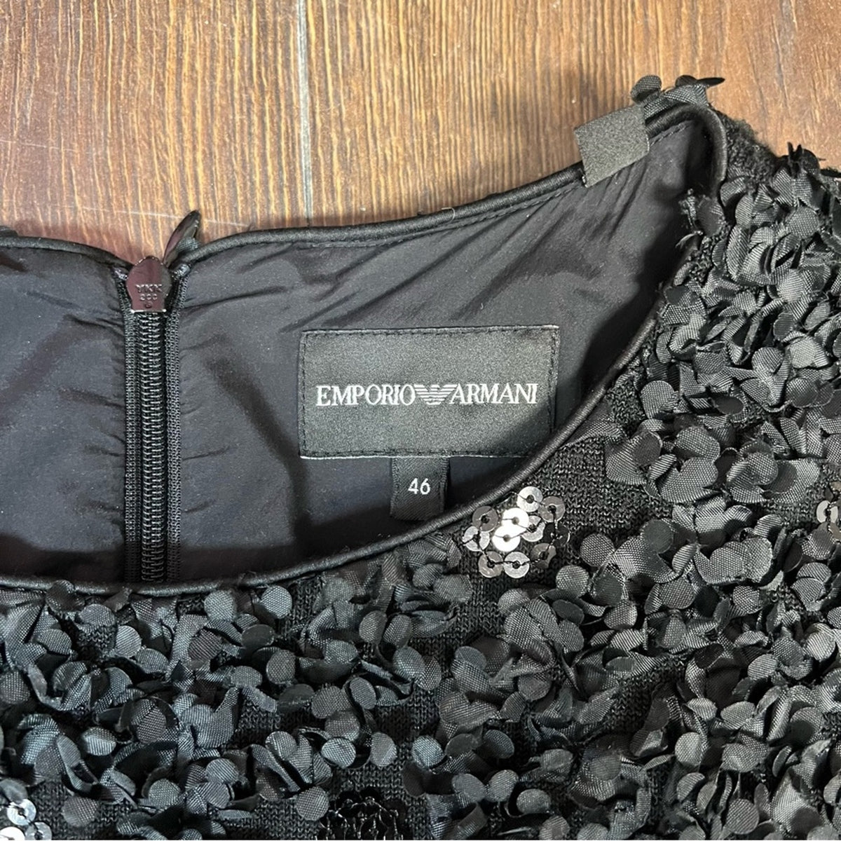 EMPORIO ARMANI Embellished bodice cocktail midi dress SZ 46‎