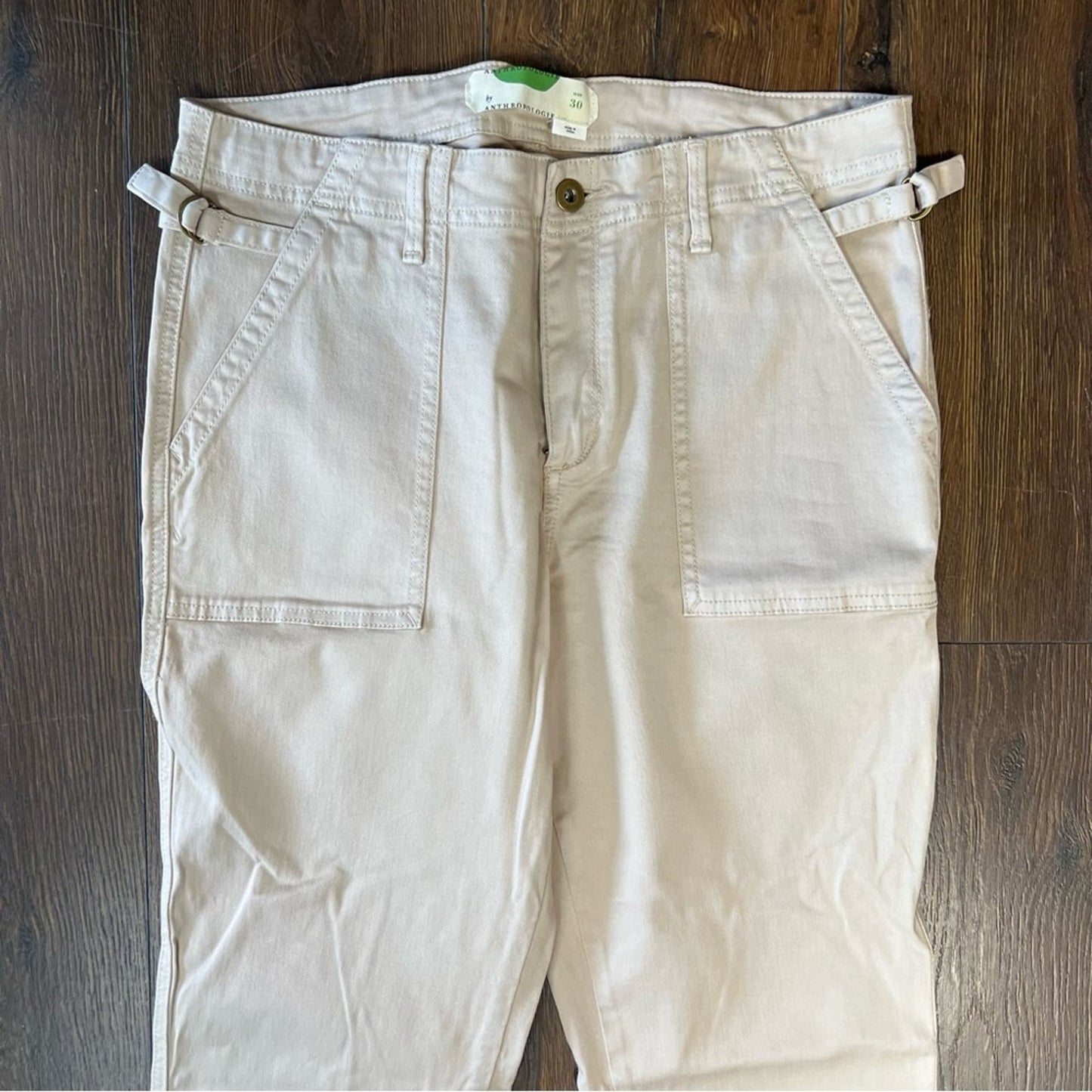 By Anthropologie Cropped Utility Khaki Pants SZ 30/10