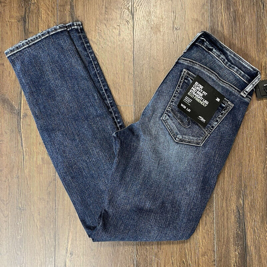 Silver Jeans Elyse Curvy Fit Mid Rise Straight Leg Jeans SZ 26/2