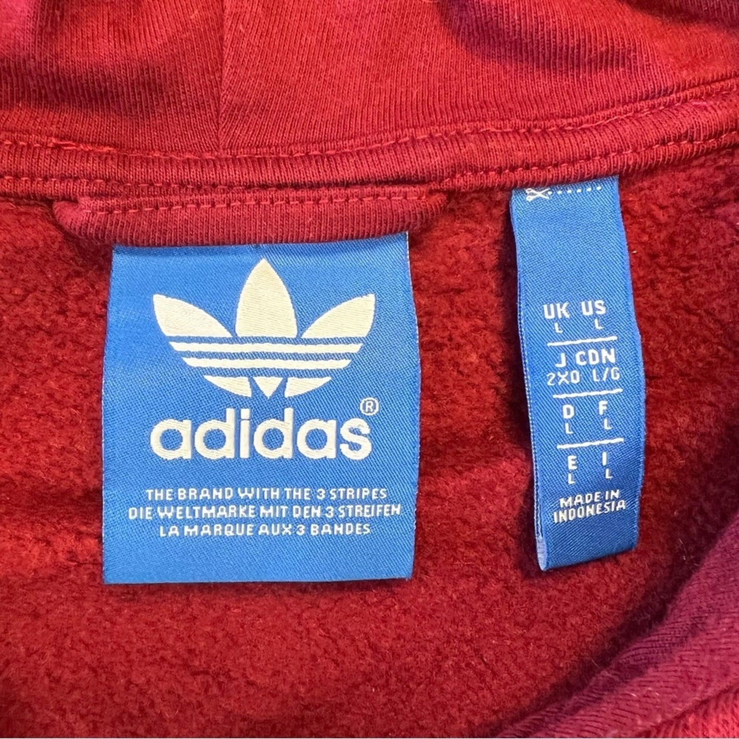 Adidas Originals Burgundy long sweatshirt jacket SZ LG