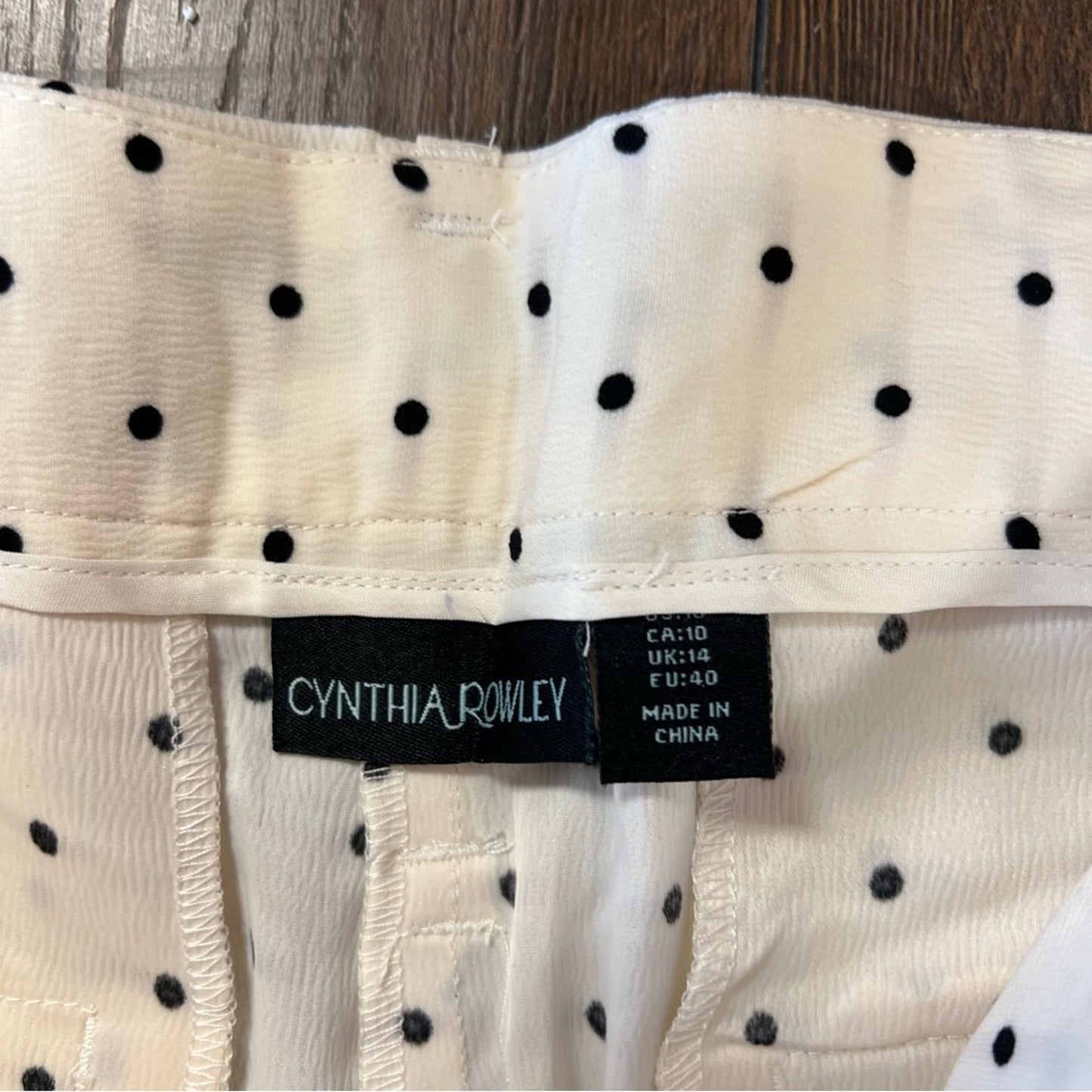 Cynthia Rowley polkadot wide leg crop pant SZ 10