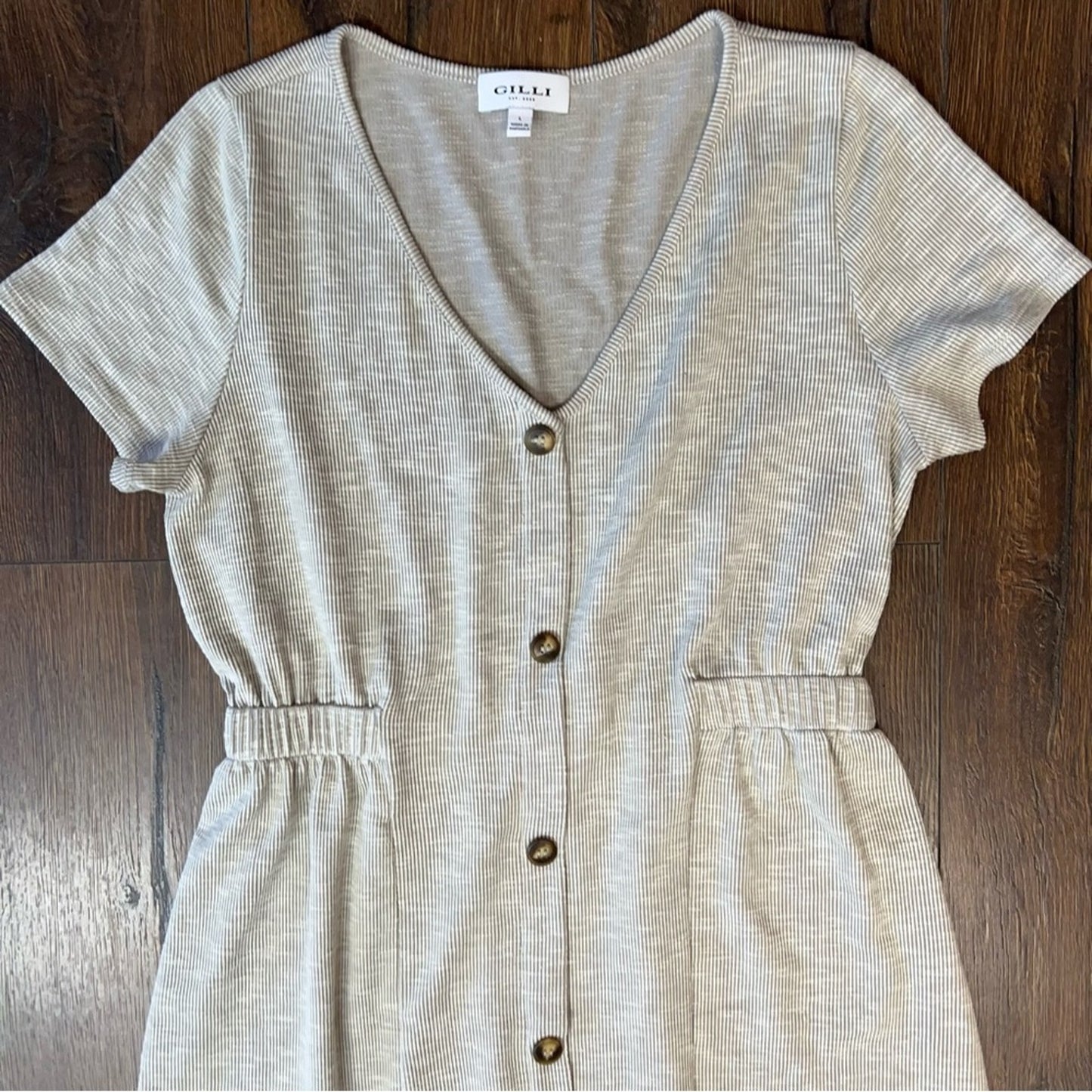 Gilli ribbed button front dress SZ LG