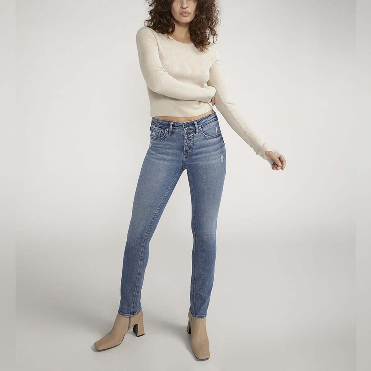 🆕 Silver Jeans Most Wanted Mid Rise Straight Leg Jeans SZ 26/2