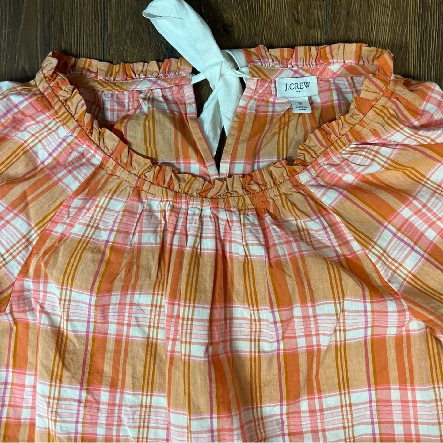 J.Crew Factory Women's Ruffle Tie-Back Top SZ SM
