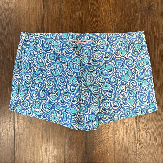Lilly Pulitzer Adie Chasing Tail Fish Shorts SZ 12