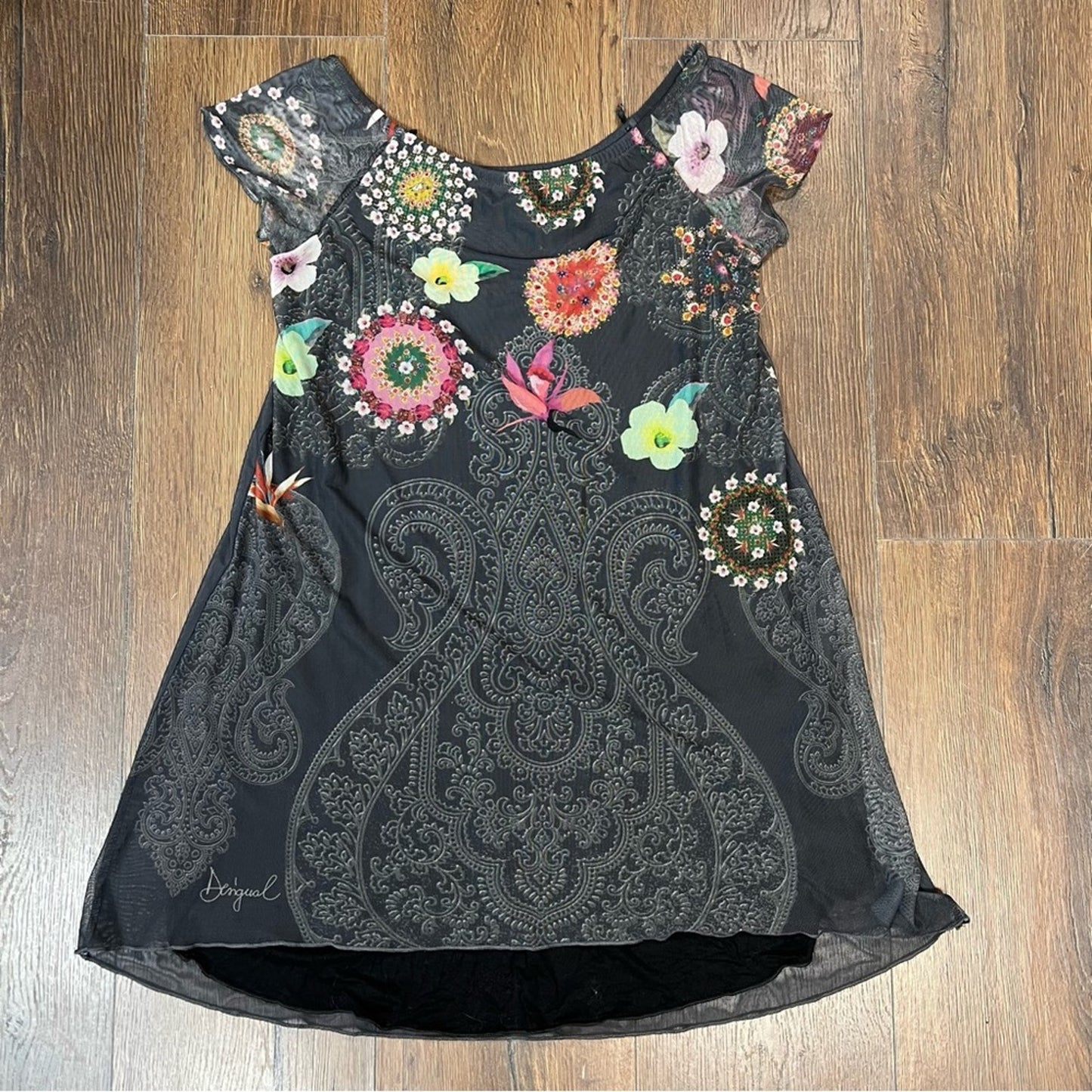 Desigual Women's Black & Multicolored Karen Tunic SZ SM