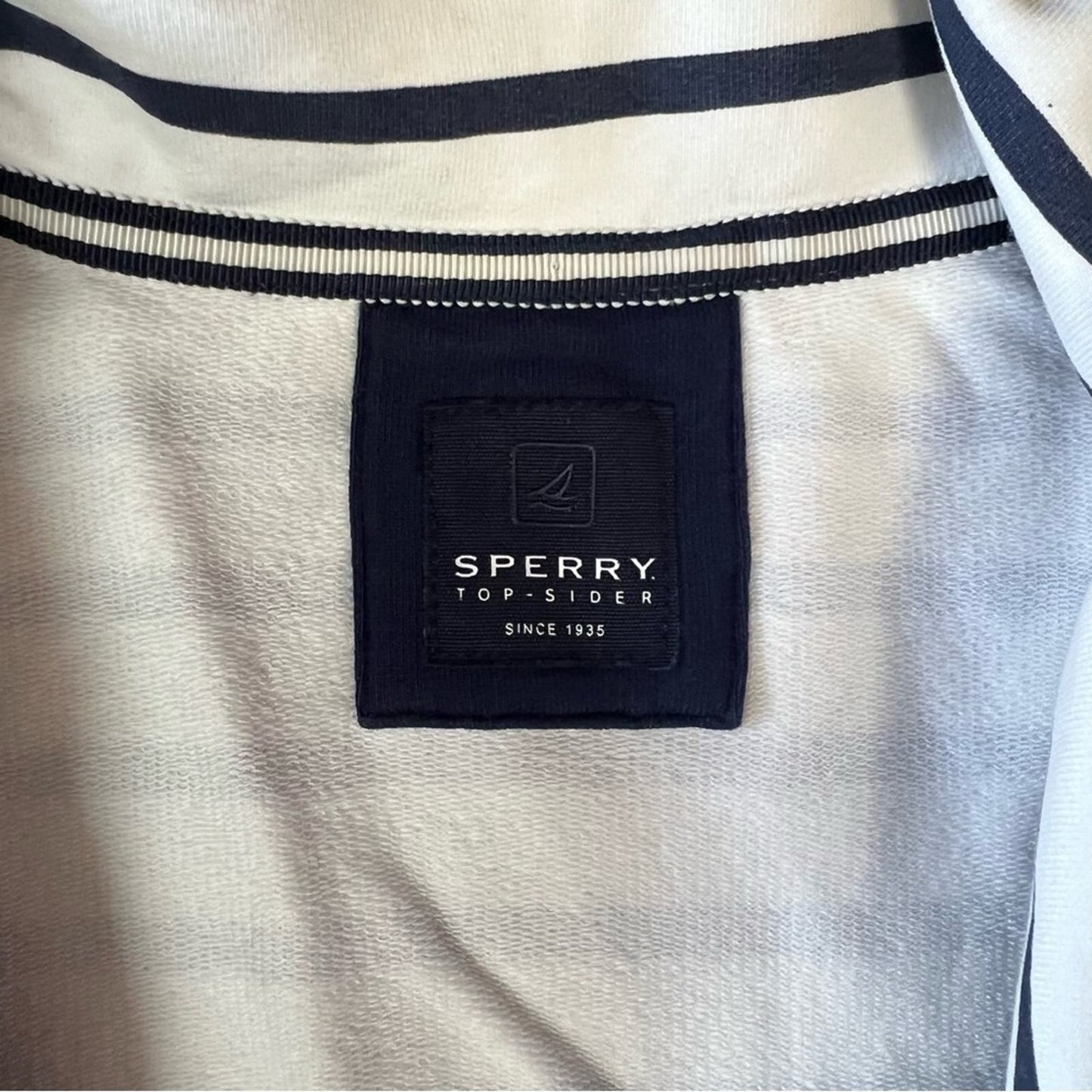 Sperry Top Sider Zip Up Striped Jacket SZ LG