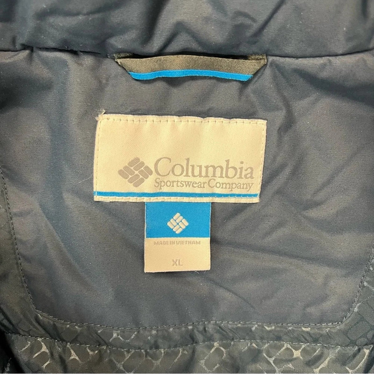 Men’s Columbia two‎ tone blue winter coat SZ XL